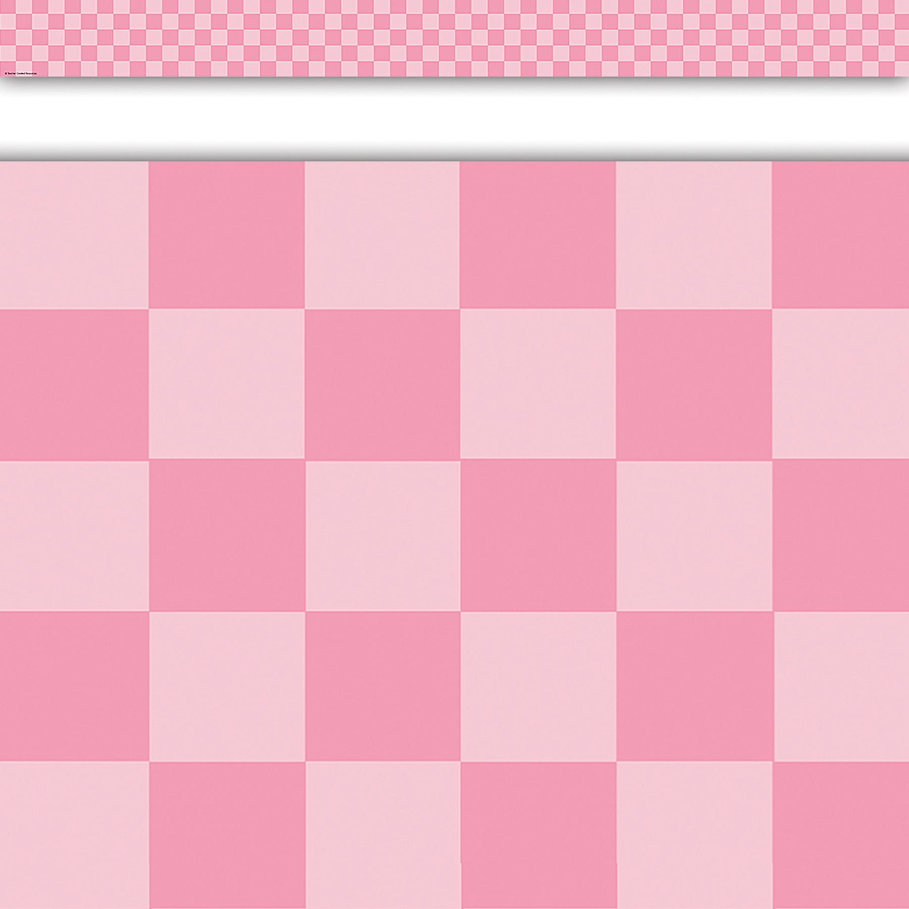 Cool for School Pink Checkers Straight Border Trim, 35 Feet