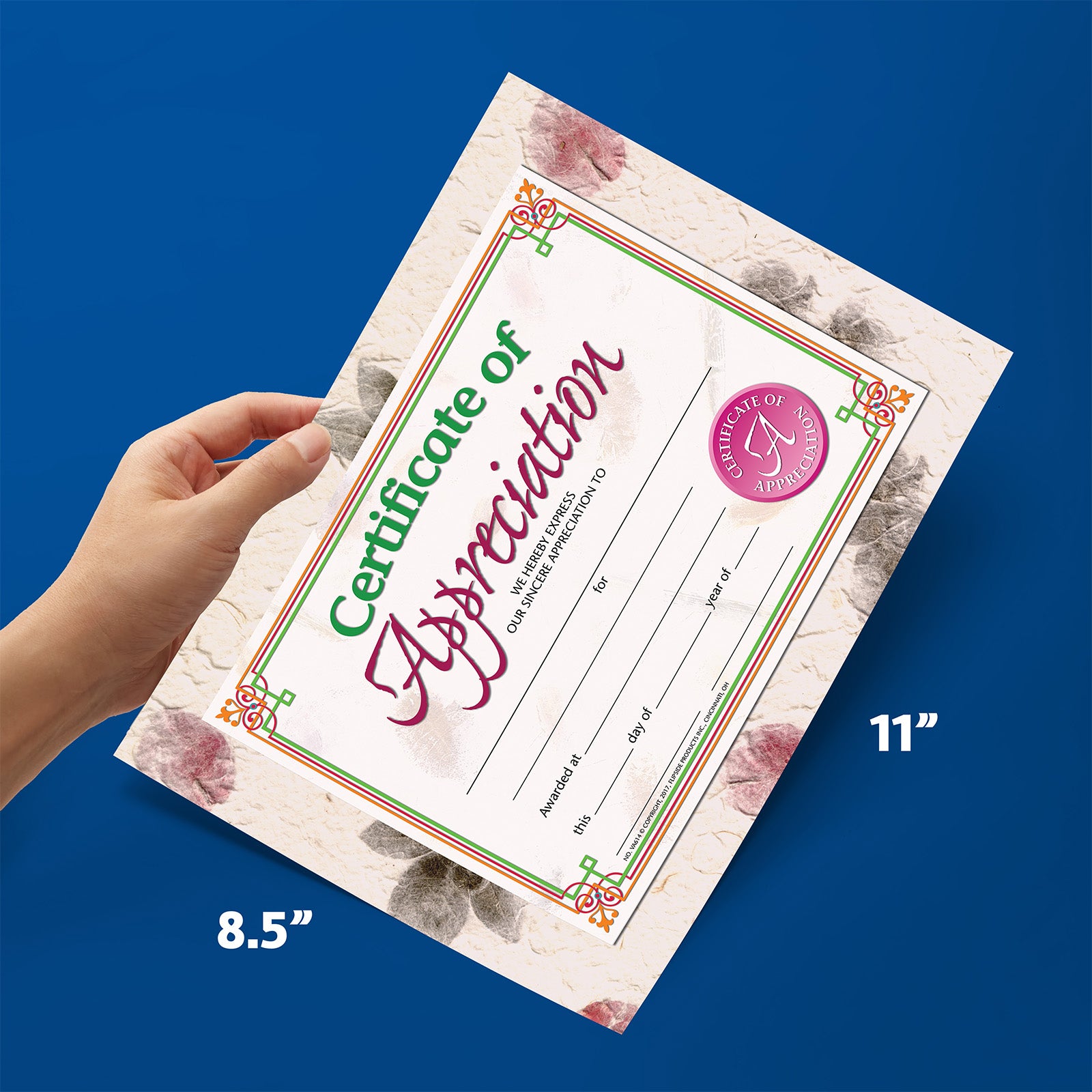 Certificate of Appreciation, 8.5" x 11", Pack of 30