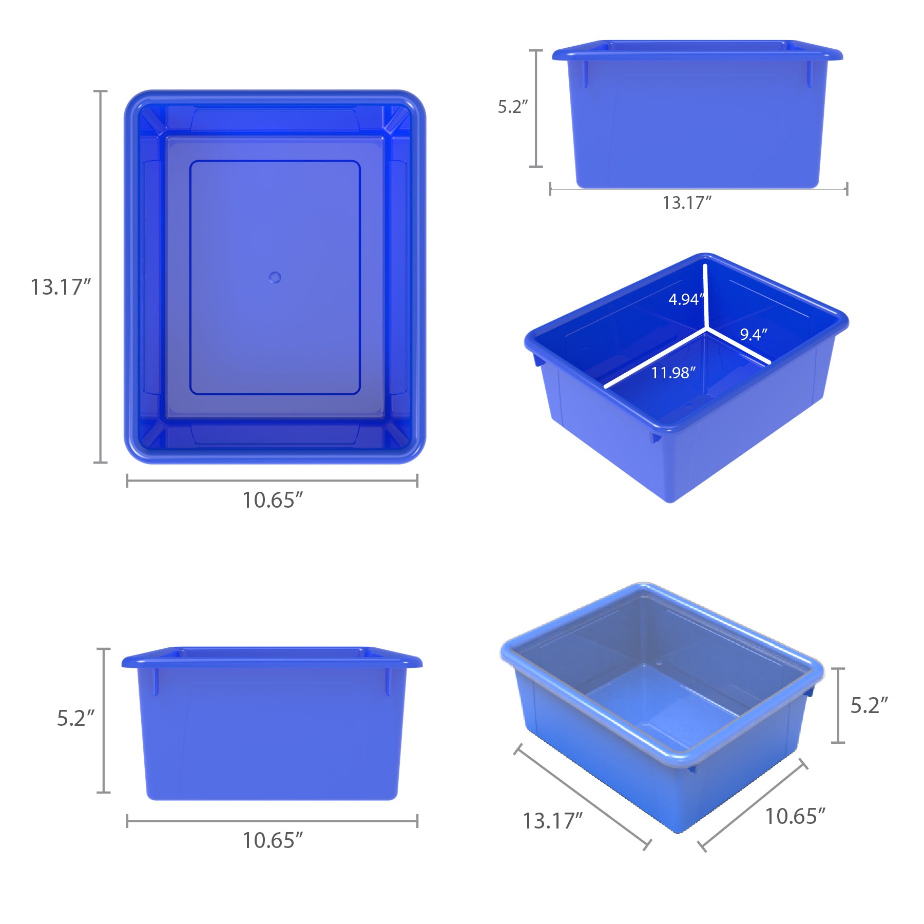 Deep Storage Tray, Blue