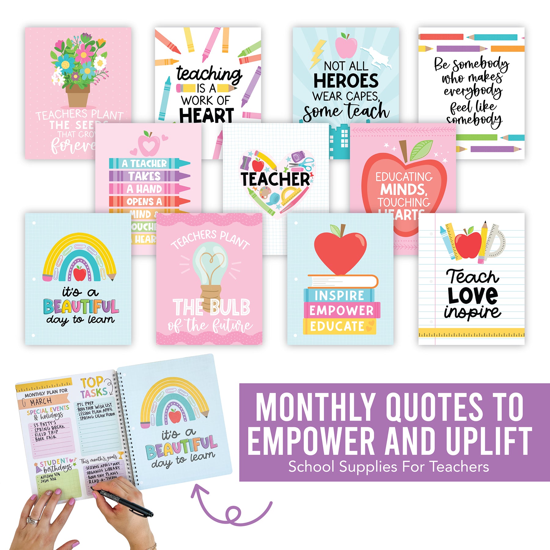 Colorful Undated Teacher Planner and Lesson Plan Book
