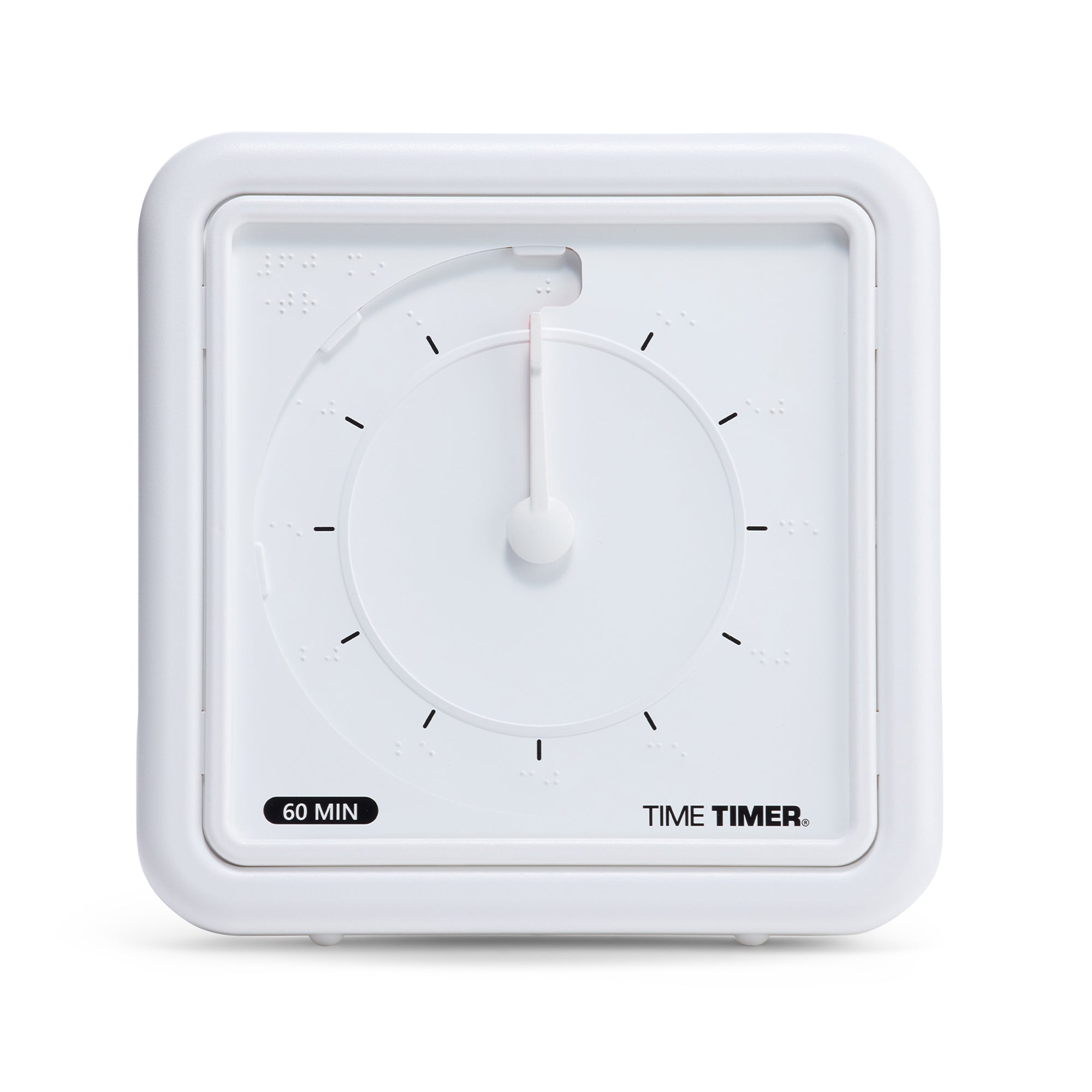 Braille 8" 60-Minute Visual Timer - Red Disk