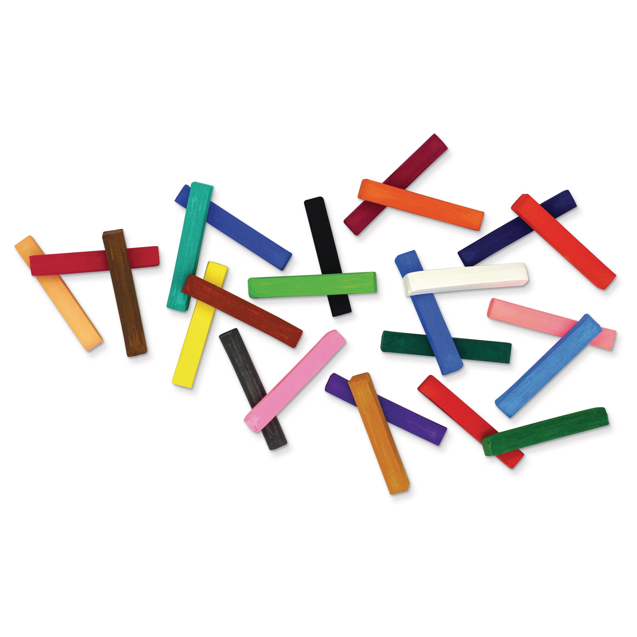 Square Artist Pastels, 24 Assorted Colors, 6 Each, 2-3/8" x 3/8" x 3/8", 144 Pieces