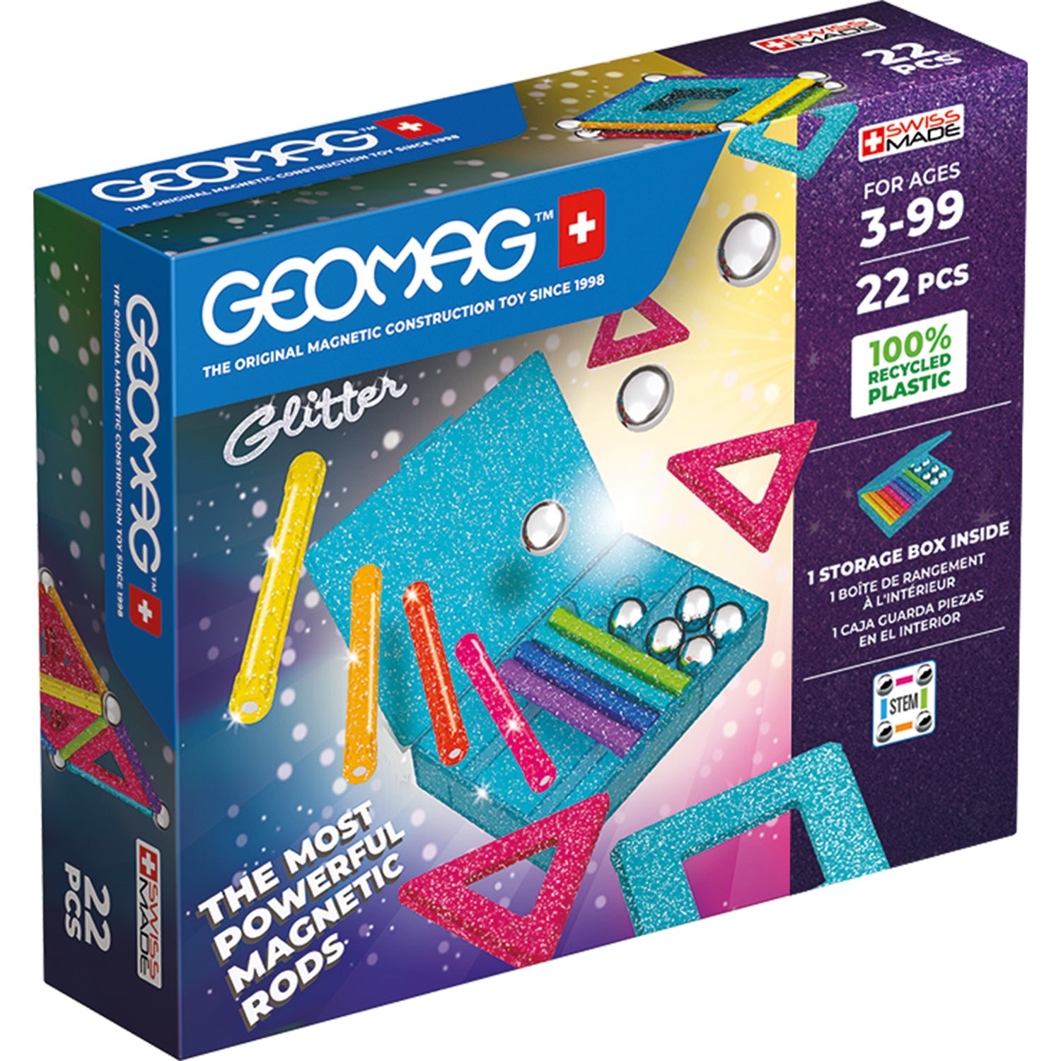 Geomag™ Glitter Magnetic Panels Building Set, 22 Pieces
