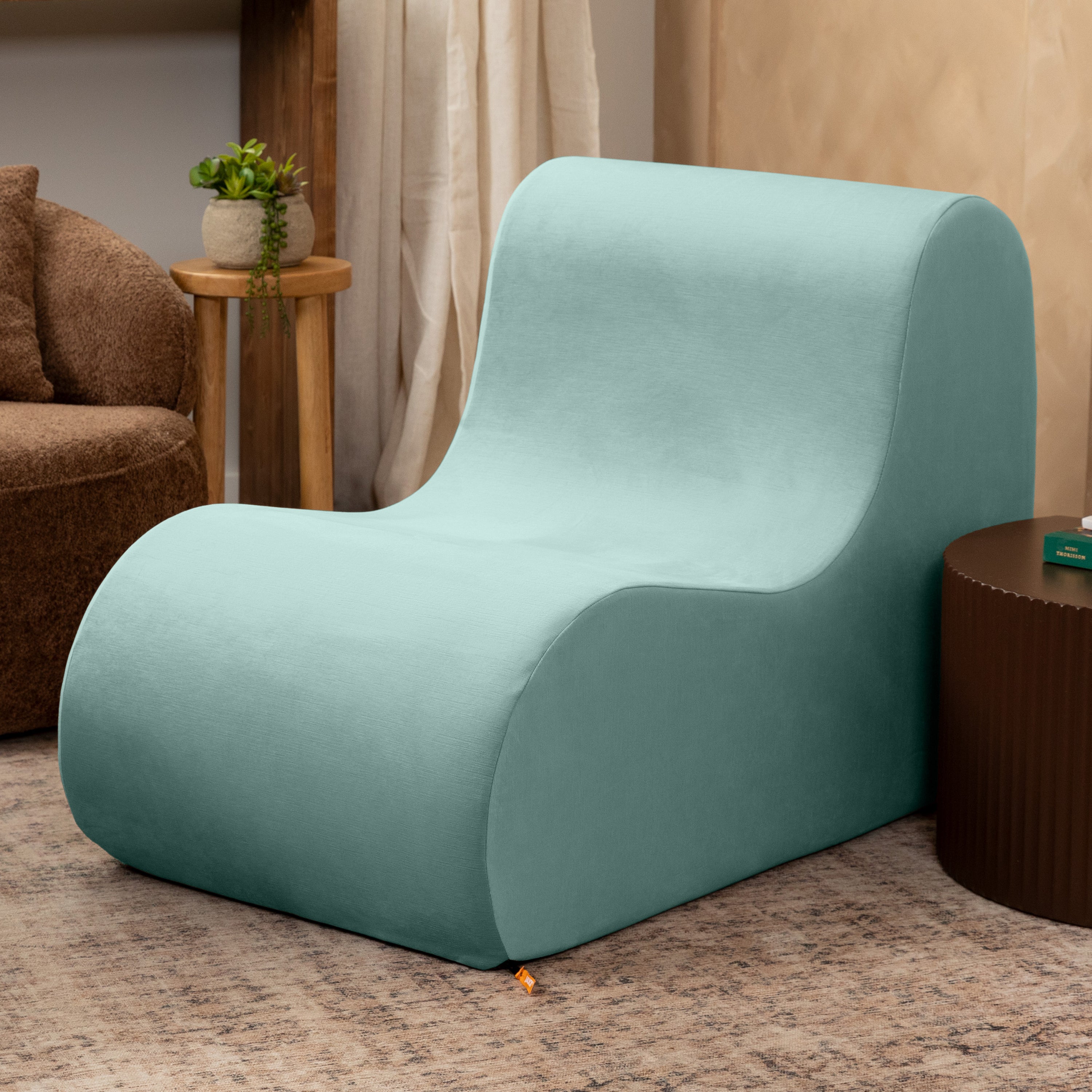 Jaxx Uptown Large Modern Armless Accent Chair, Caribbean