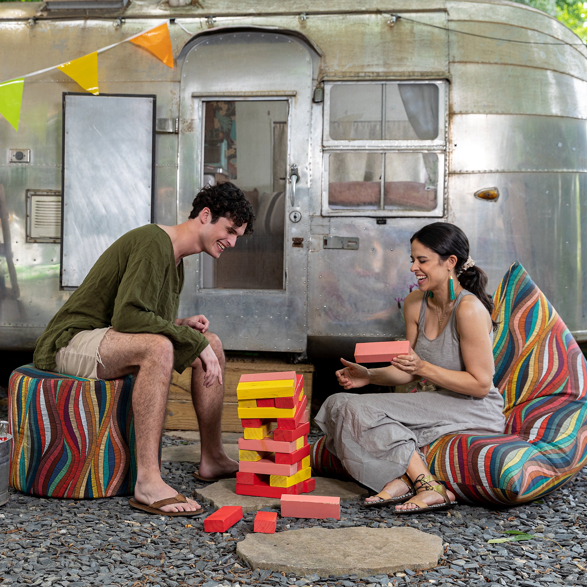 Jaxx Twist Outdoor Bean Bag Chair, Kenyan Ropes