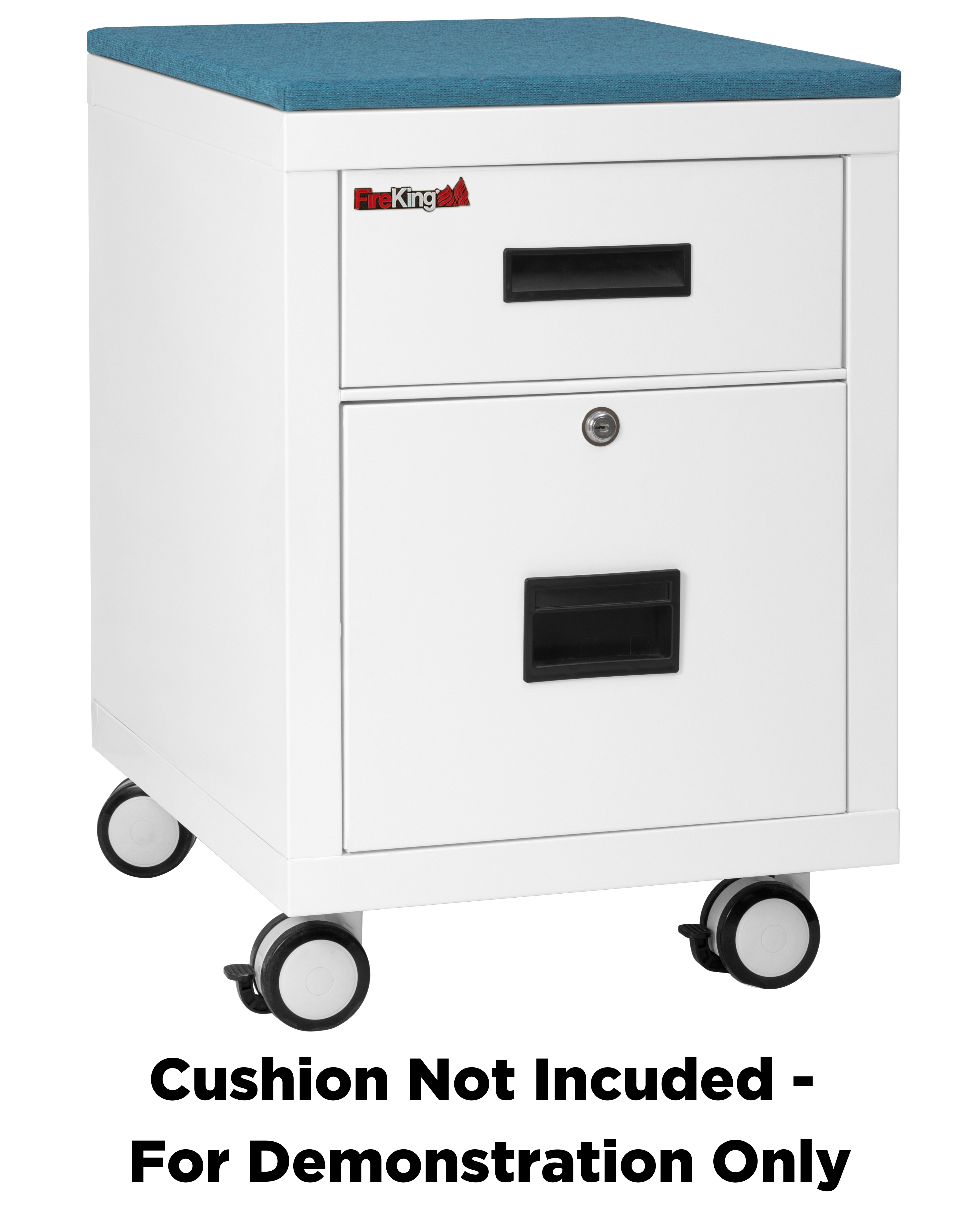 Mobile Pedestal 1-hour Fire-Rated Letter or Legal File Cabinet (Arctic White)