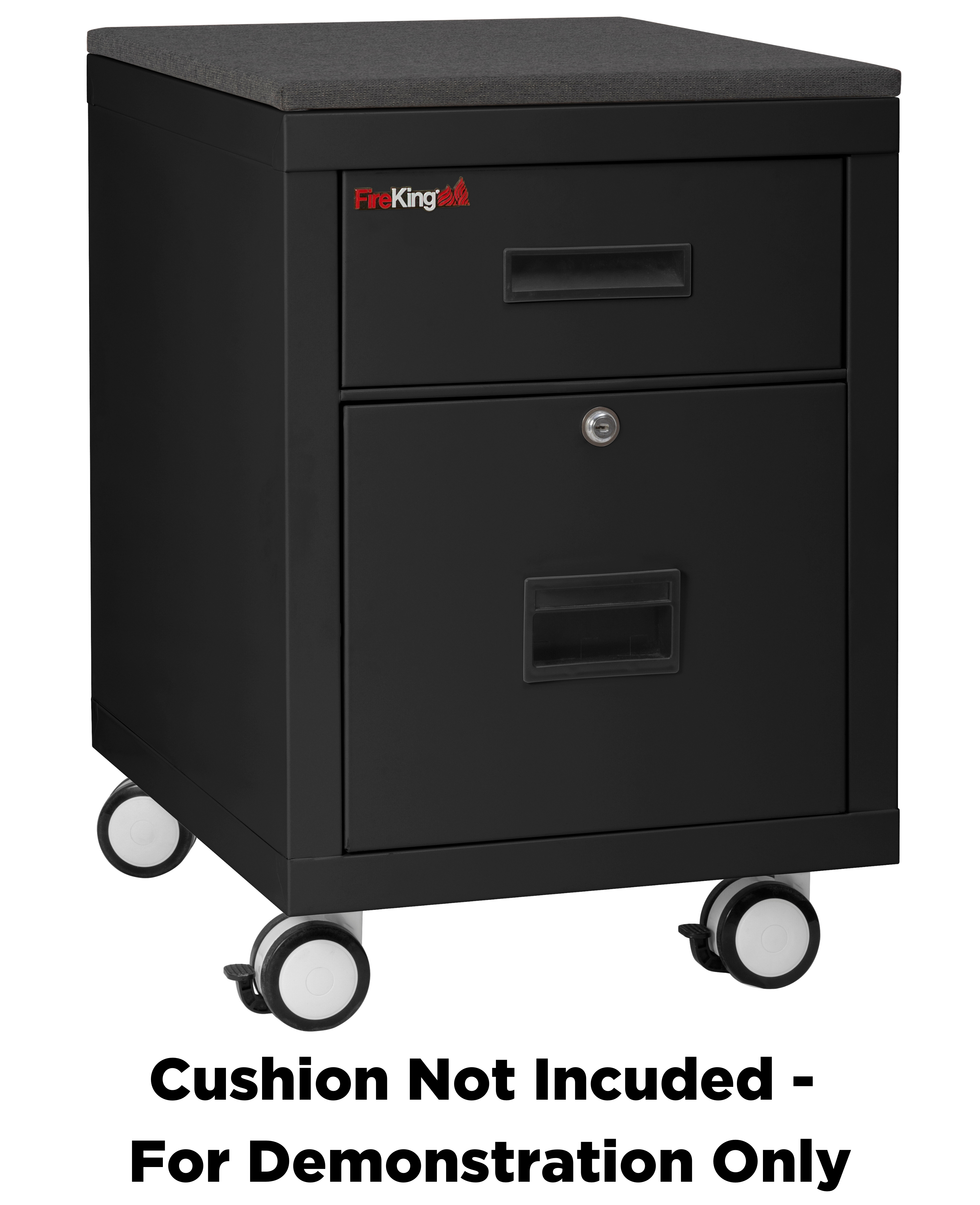Mobile Pedestal 1-hour Fire-Rated Letter or Legal File Cabinet (Black)
