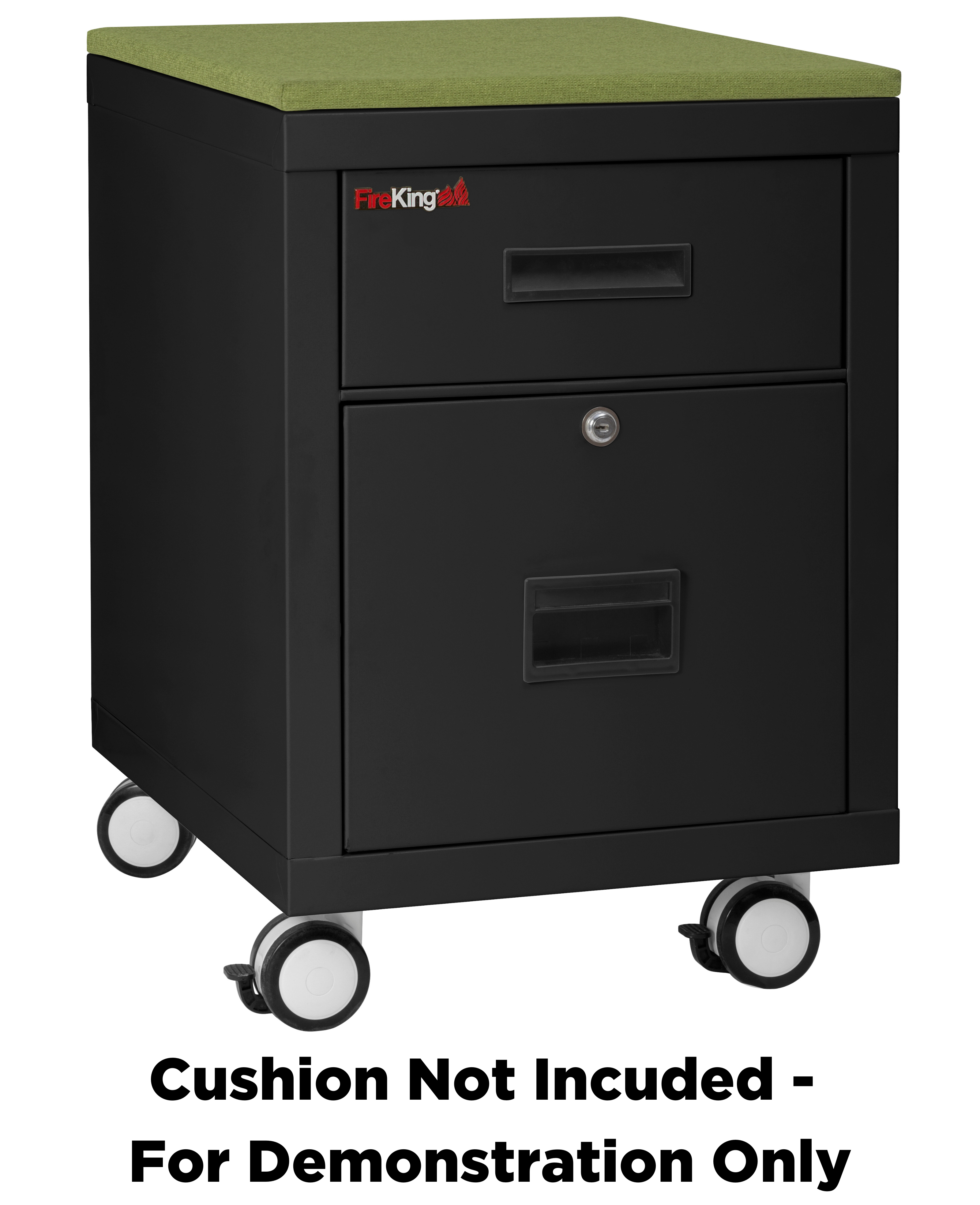 Mobile Pedestal 1-hour Fire-Rated Letter or Legal File Cabinet (Black)