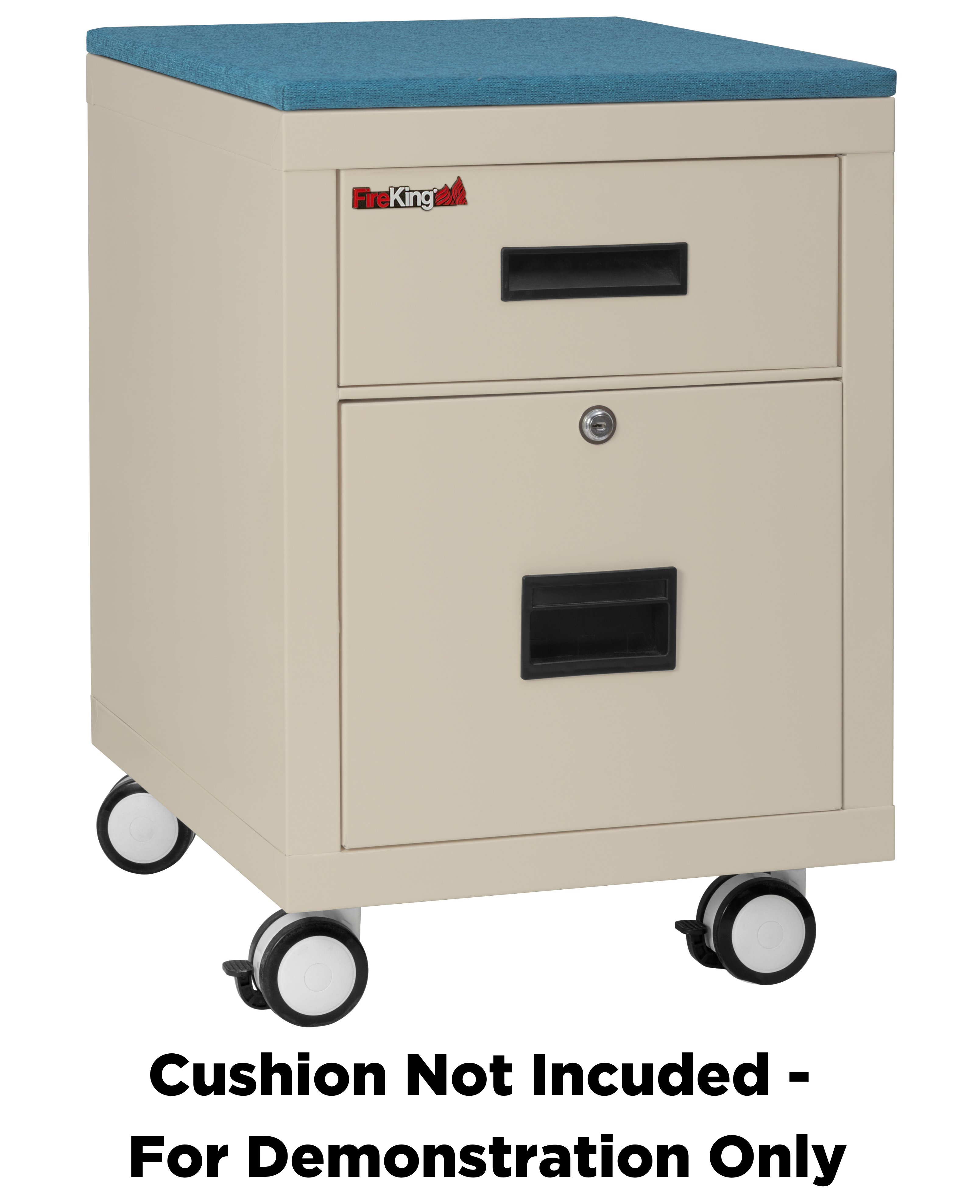 Mobile Pedestal 1-hour Fire-Rated Letter or Legal File Cabinet (Parchment)