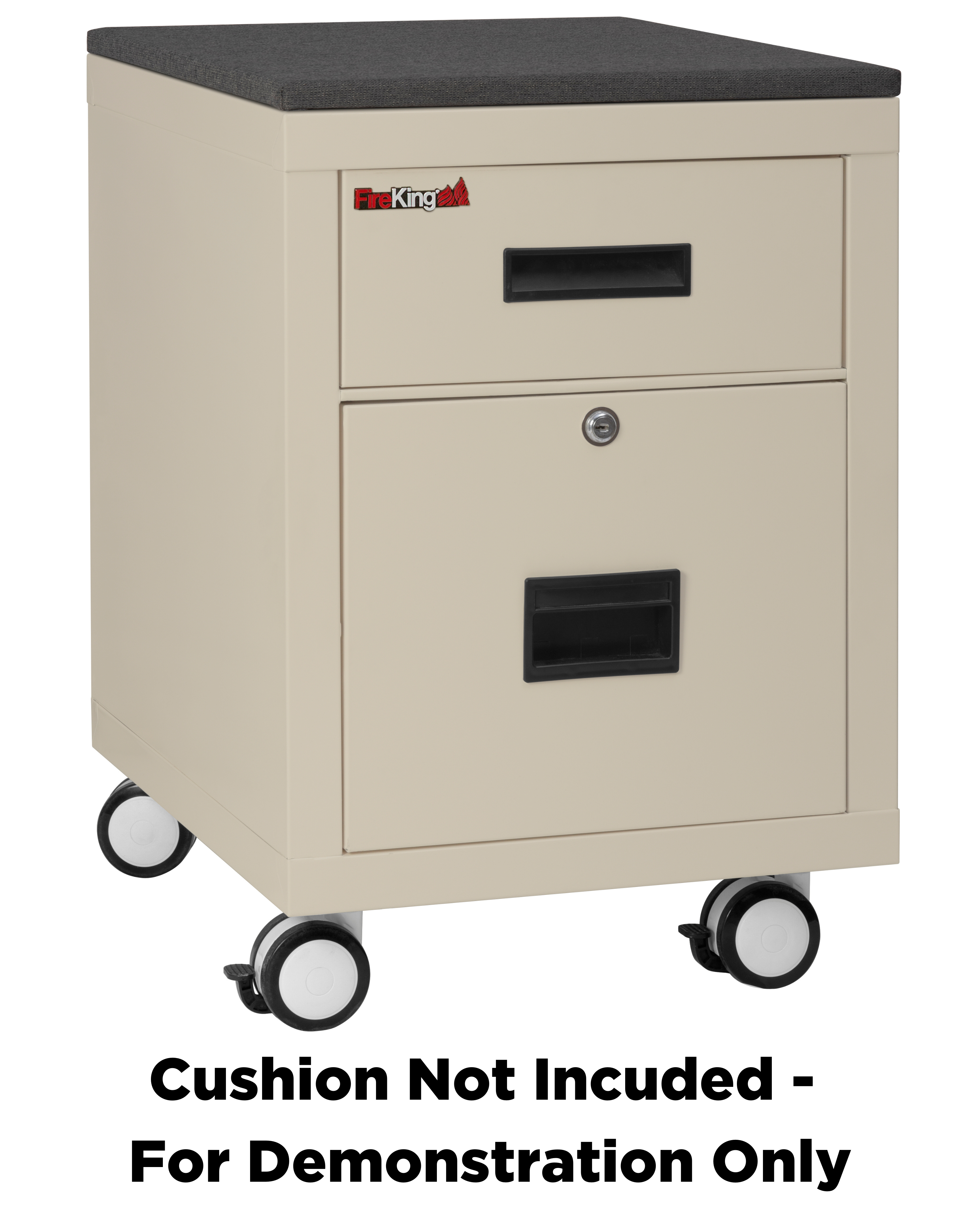 Mobile Pedestal 1-hour Fire-Rated Letter or Legal File Cabinet (Parchment)