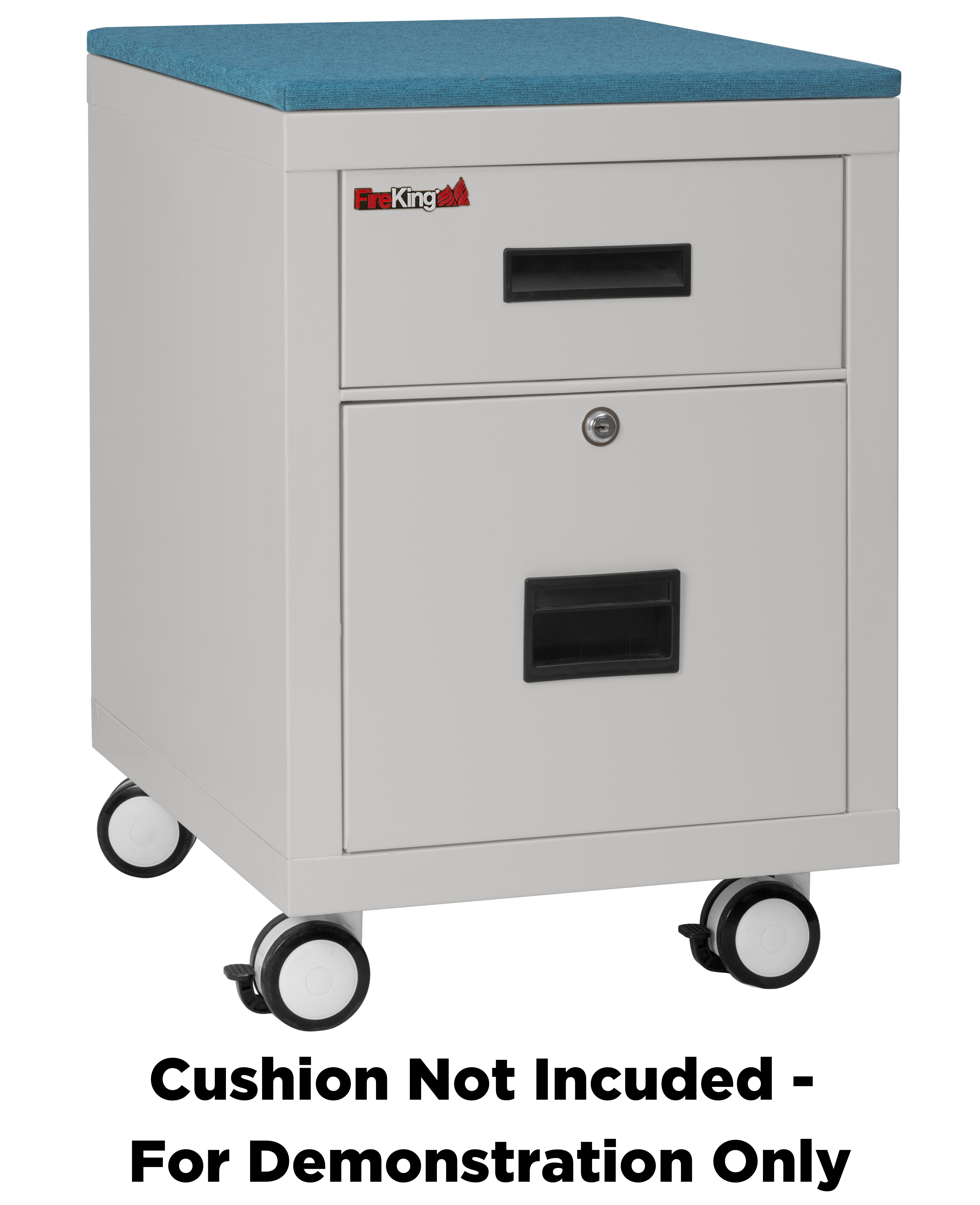 Mobile Pedestal 1-hour Fire-Rated Letter or Legal File Cabinet (Platinum)