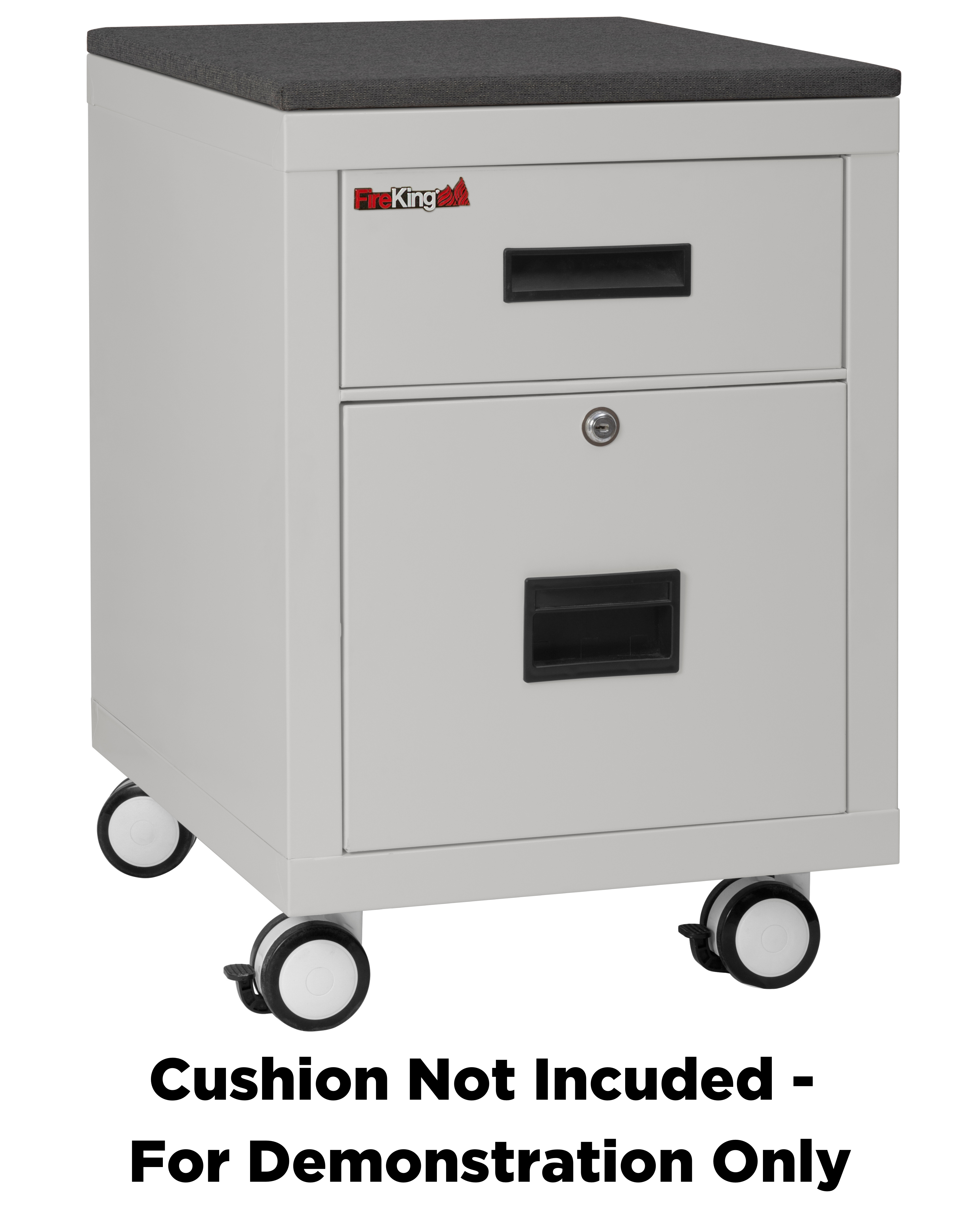 Mobile Pedestal 1-hour Fire-Rated Letter or Legal File Cabinet (Platinum)