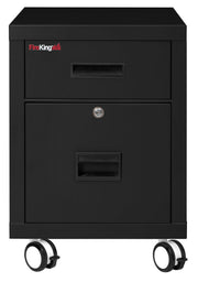 Mobile Pedestal 1-hour Fire-Rated Letter or Legal File Cabinet (Black)