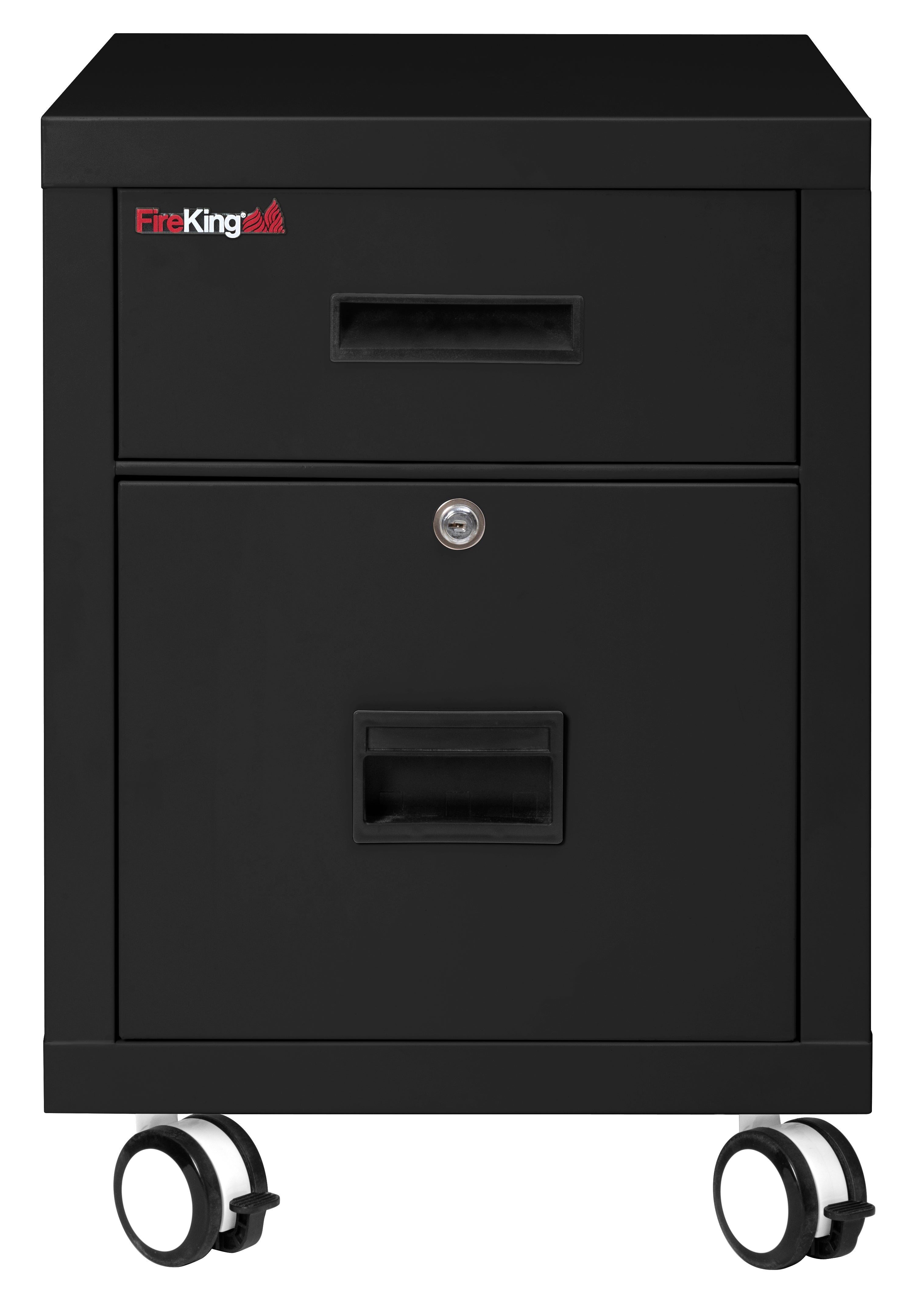 Mobile Pedestal 1-hour Fire-Rated Letter or Legal File Cabinet (Black)