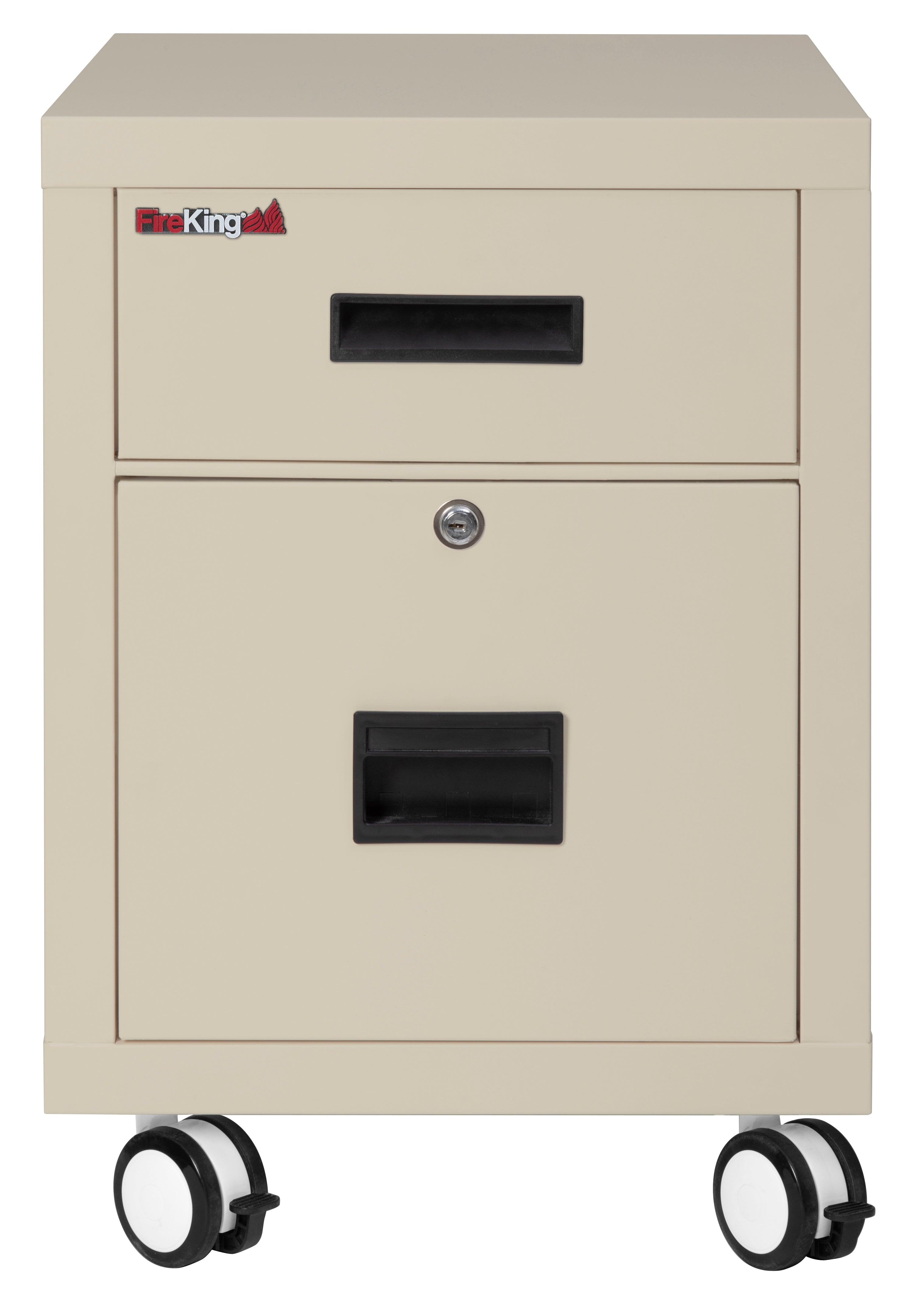 Mobile Pedestal 1-hour Fire-Rated Letter or Legal File Cabinet (Parchment)