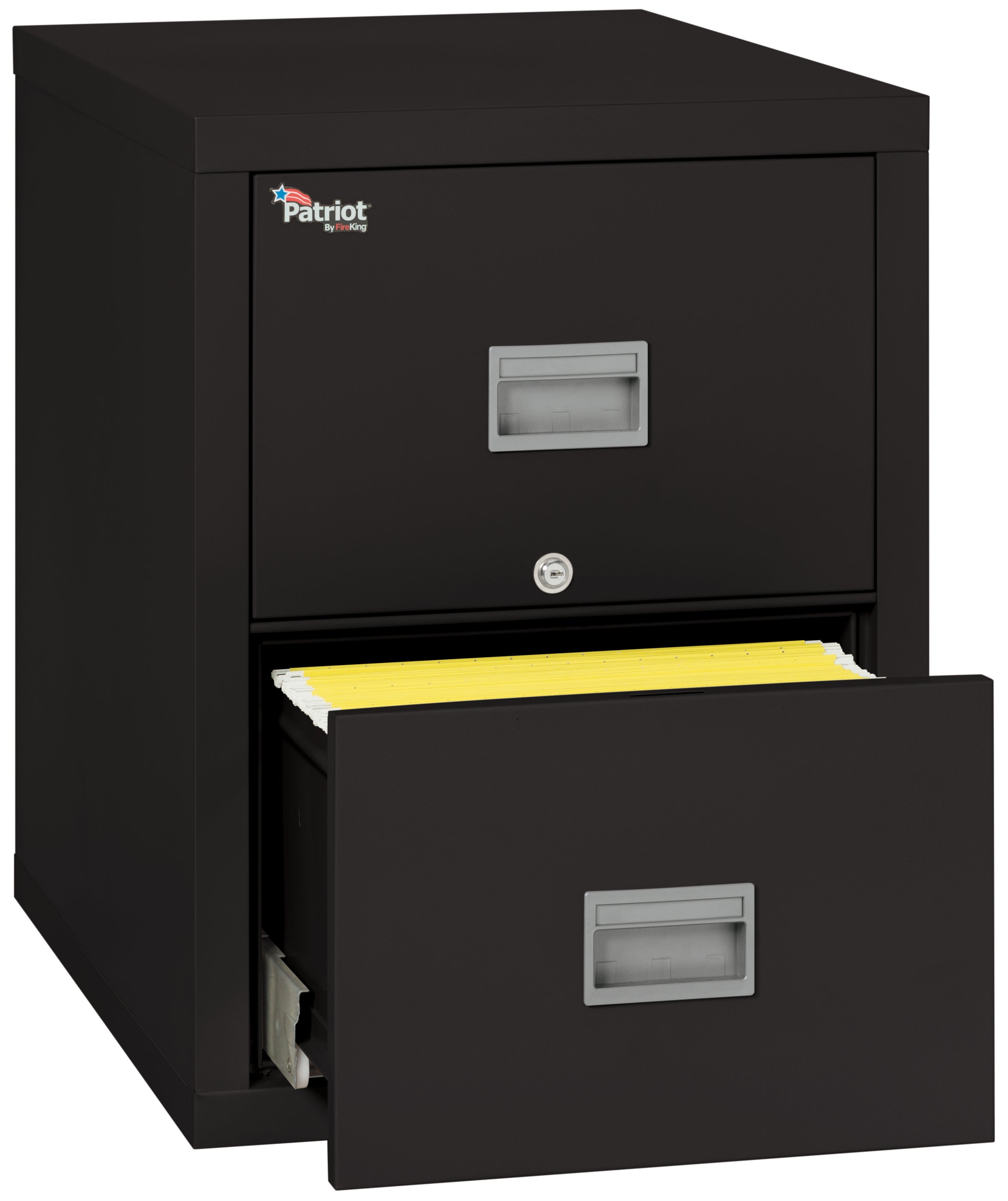 1 Hour Fire Resistant 31" depth File Cabinet with 2 Drawers filing Legal hanging folders (Black)