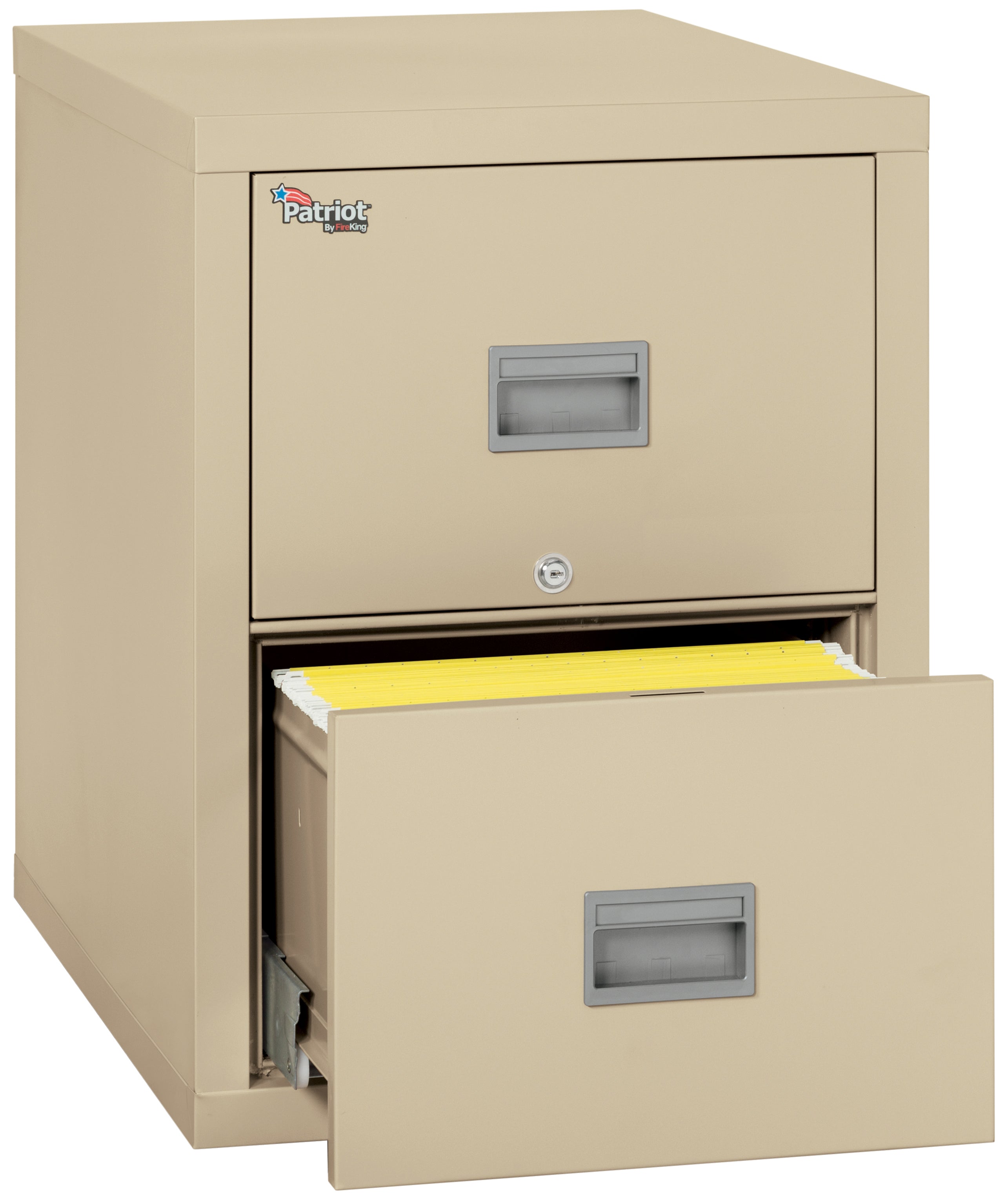 1 Hour Fire Resistant 31" depth File Cabinet with 2 Drawers filing Legal hanging folders (Parchment)