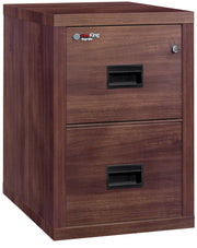 Fire Rated 2 drawer 22" depth letter/legal file cabinet (Light Walnut)