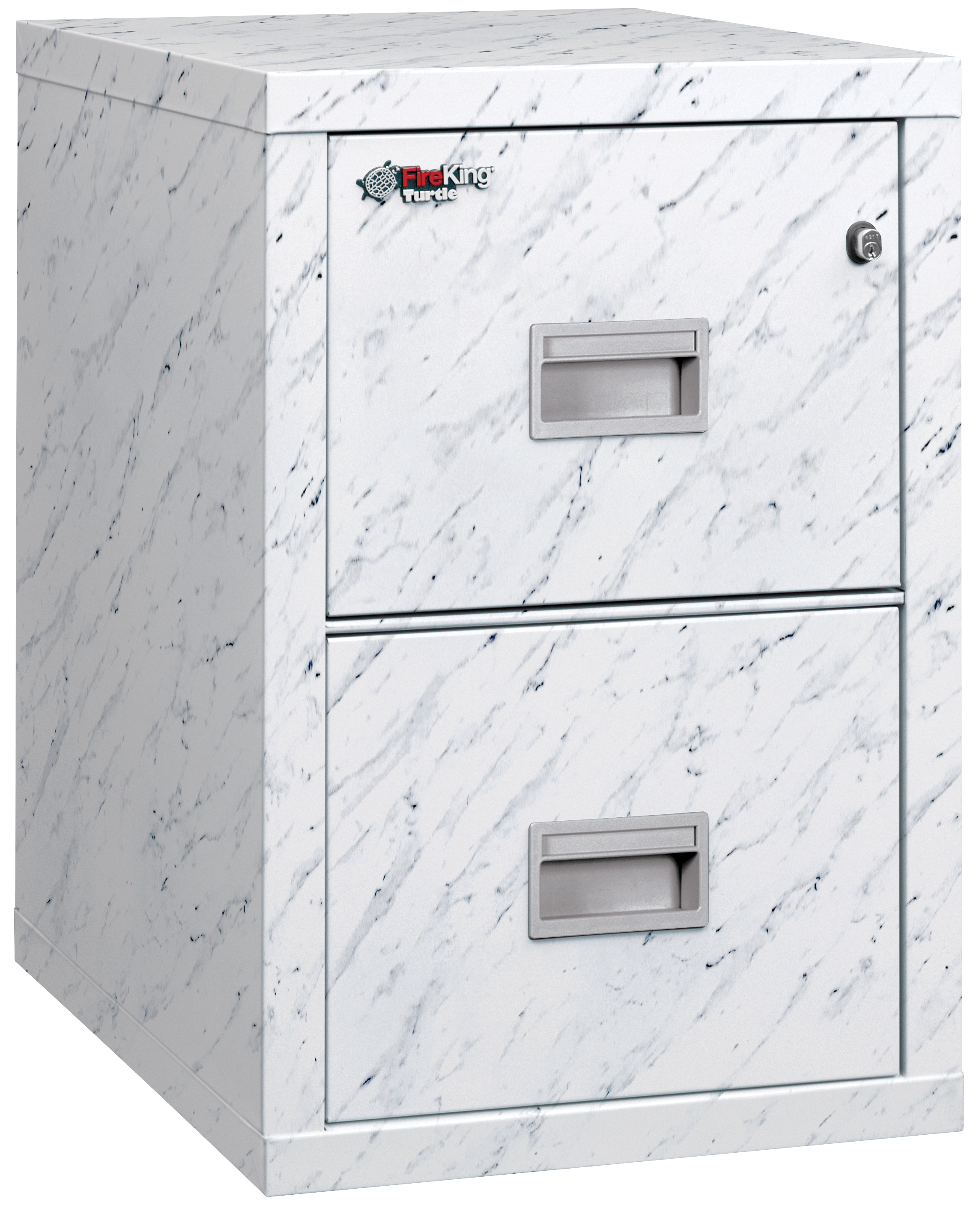 Fire Rated 2 drawer 22" depth letter/legal file cabinet (Calcutta Marble)