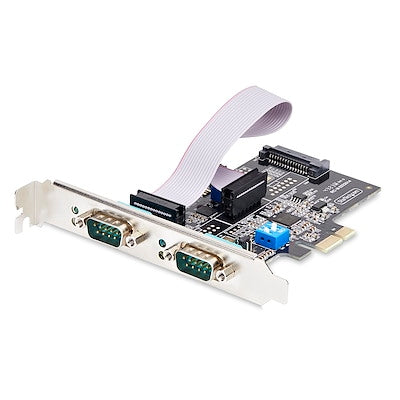 StarTech.com 2-Port Serial PCIe Card Dual-Port PCI Express to RS232/RS422/RS485 (DB9) Serial Card Low-Profile Brackets Incl. 16C1050 UART Windows/Linu