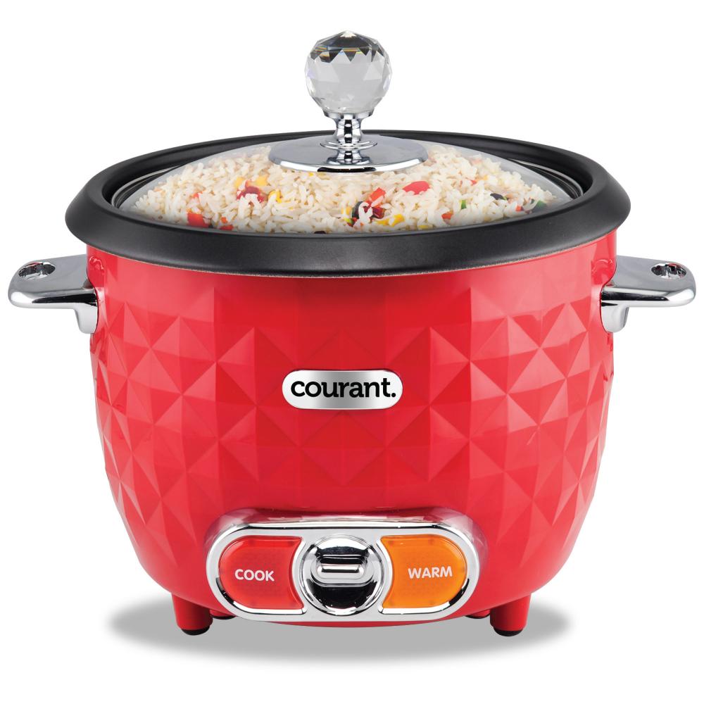Courant 10 Cups Cooked / 5 Cups Uncooked Designer Series Rice Cooker and Steamer - Red