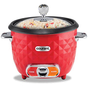 Courant 10 Cups Cooked / 5 Cups Uncooked Designer Series Rice Cooker and Steamer - Red
