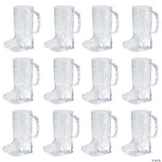 Clear Plastic Cowboy Boot Mug - 12 Pieces