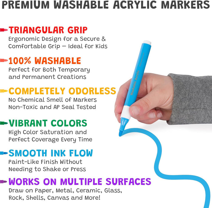 NEW! Magic Stix Washable Acrylic Markers 24 pk