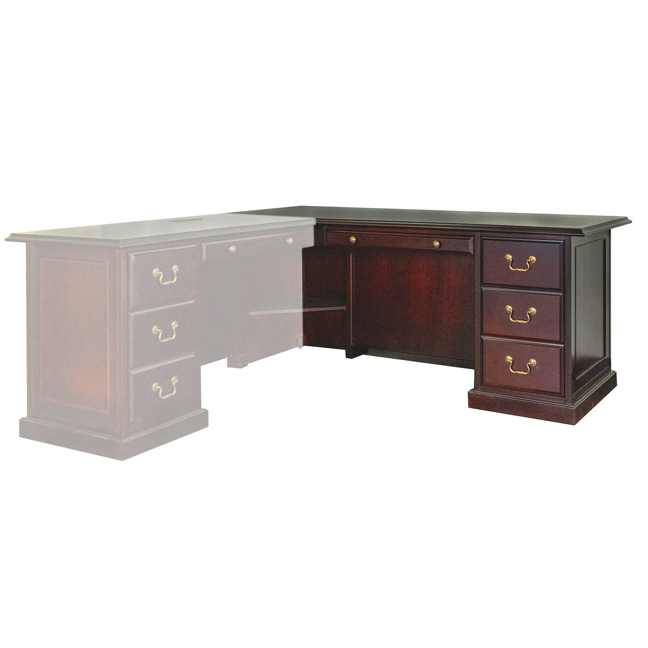 OfficeSource Rowland Left Return Desk - Mahogany