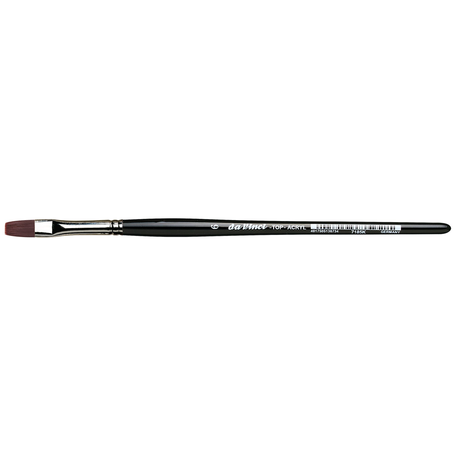 TOP-ACRYL Bright Red-Brown Brush, Synthetic, Acrylic & Oil, Flat, Series 7185K, Size 6