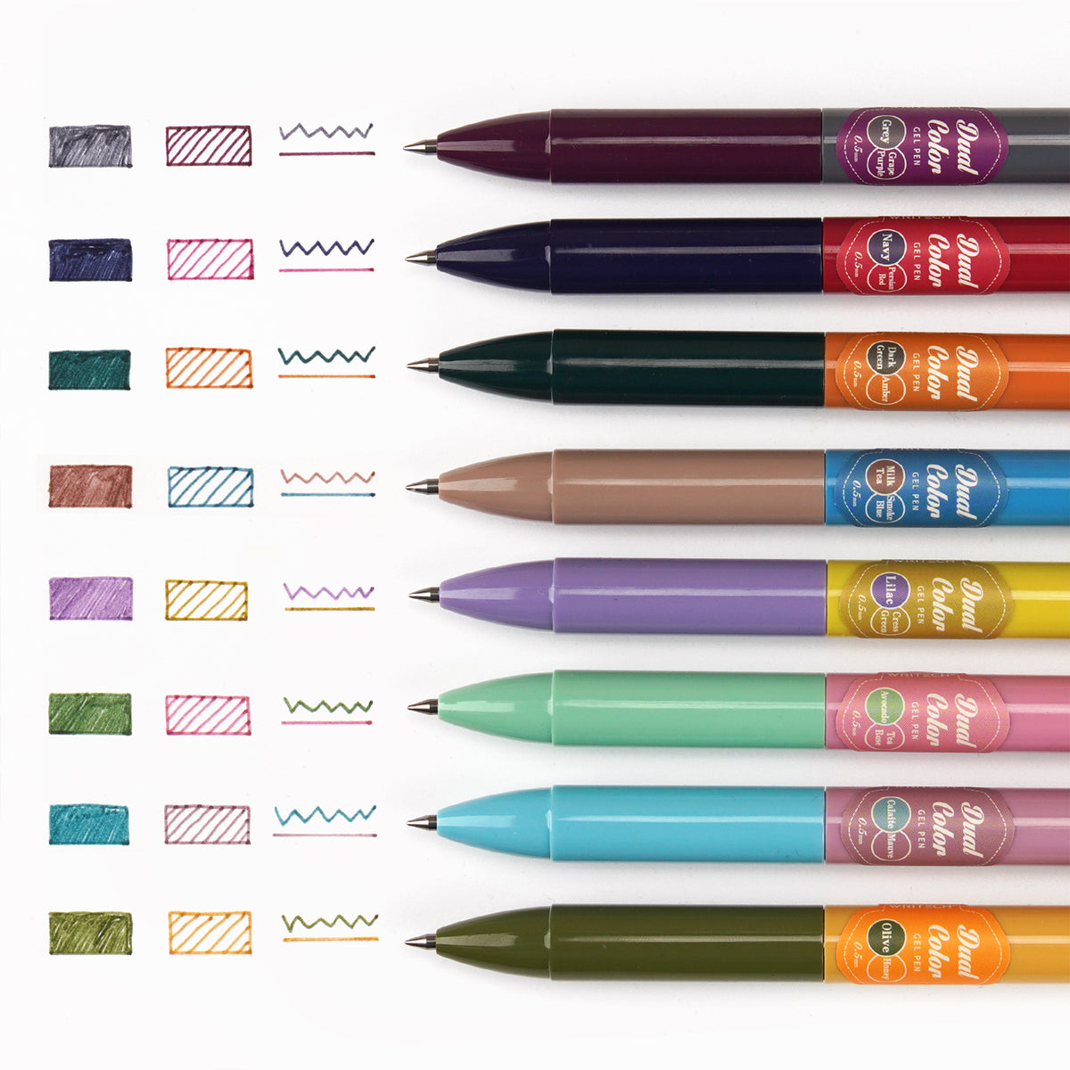 4PK VNTG DUAL COLOR RETRACT GEL PEN