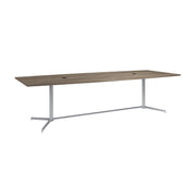 Bush Business Furniture 120-inch Office Conference Table with Metal Base in Modern Hickory - 119.21" Width x 47.51" Depth x 28.65" Height