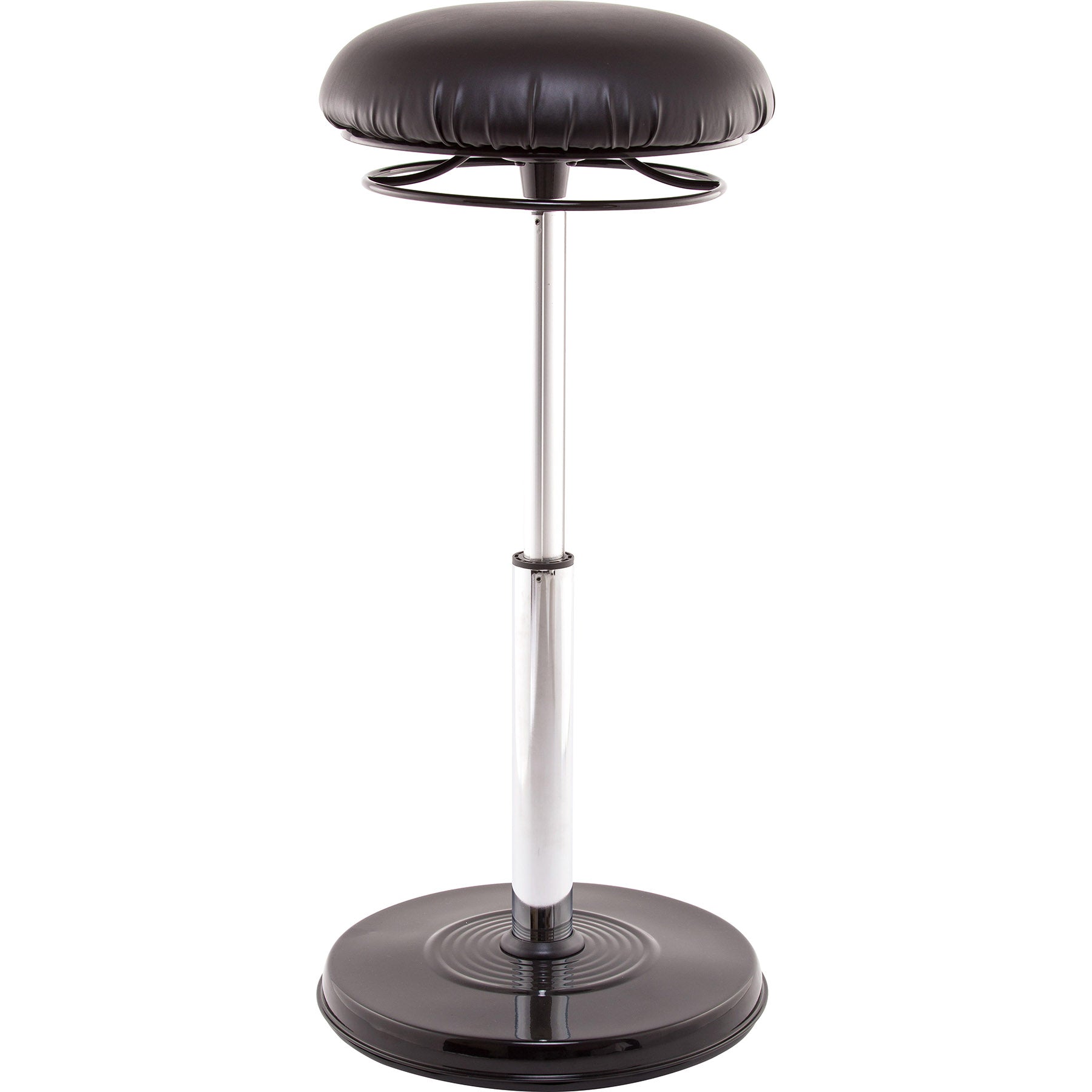Kore Design™ Office PLUS Sit-Stand Adjustable Chair 21.5-32in, Leather-Like Black