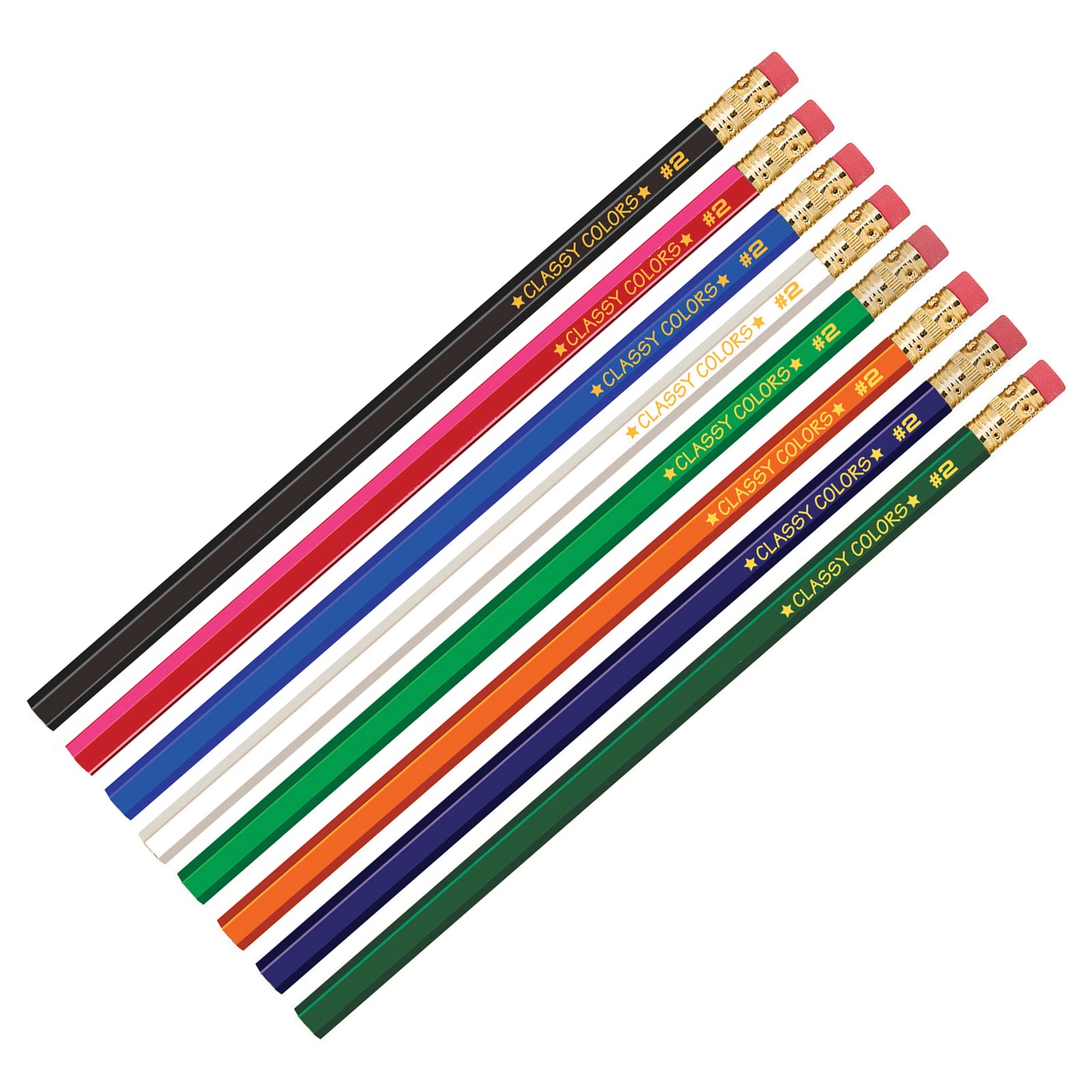 No. 2 Wood Case Hex Pencil, Assorted Colors, Pack of 144