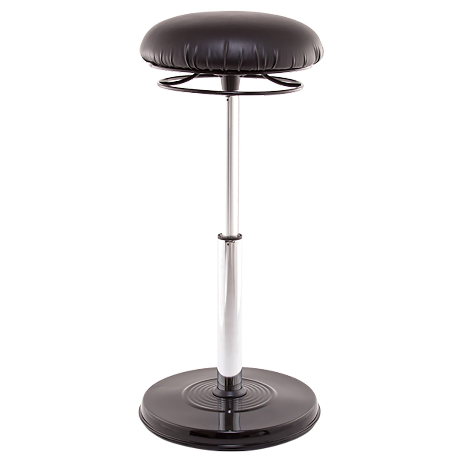 Kore Design™ Office PLUS Sit-Stand Adjustable Chair 21.5-32in, Leather-Like Black
