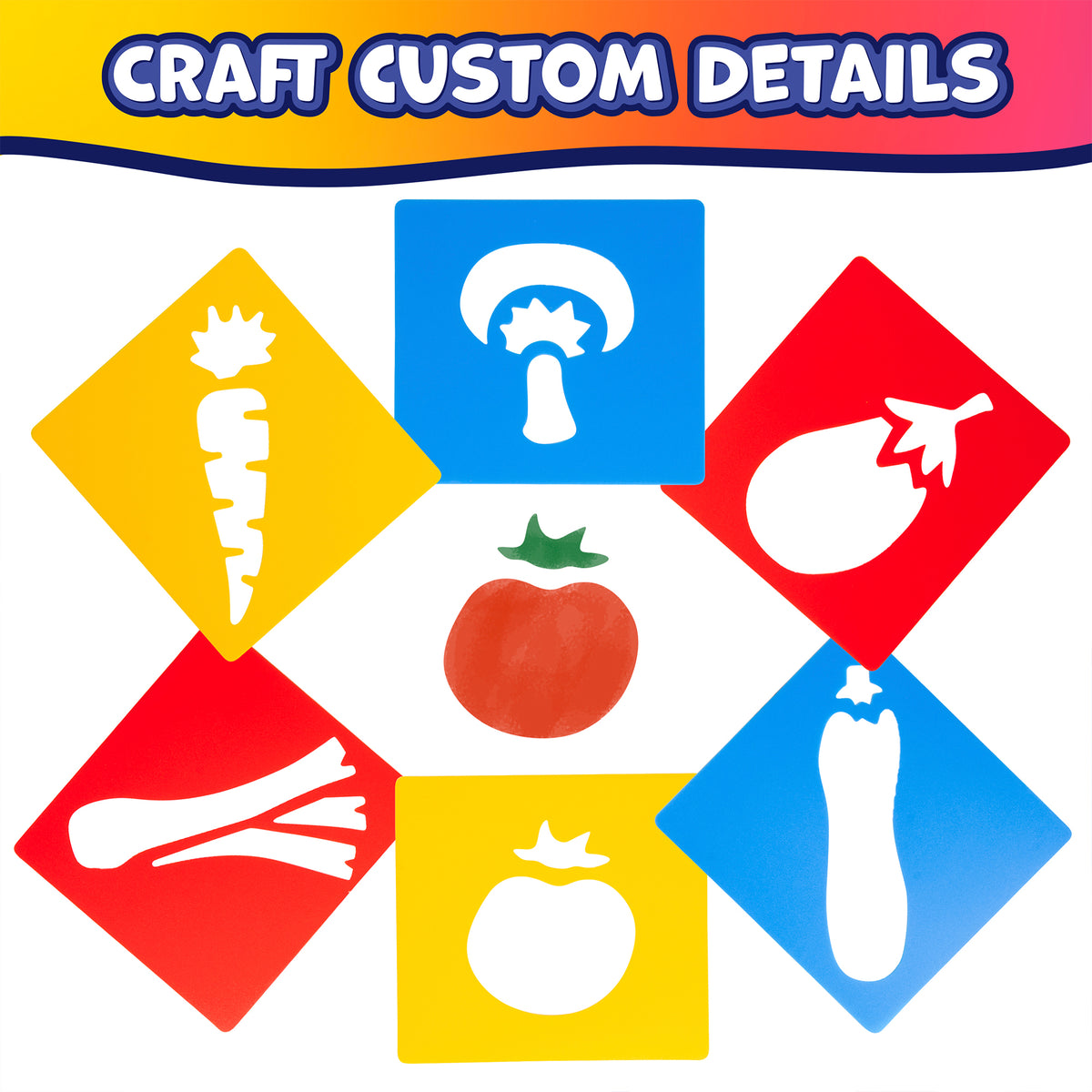 (3 ST) VEGETABLE STENCILS