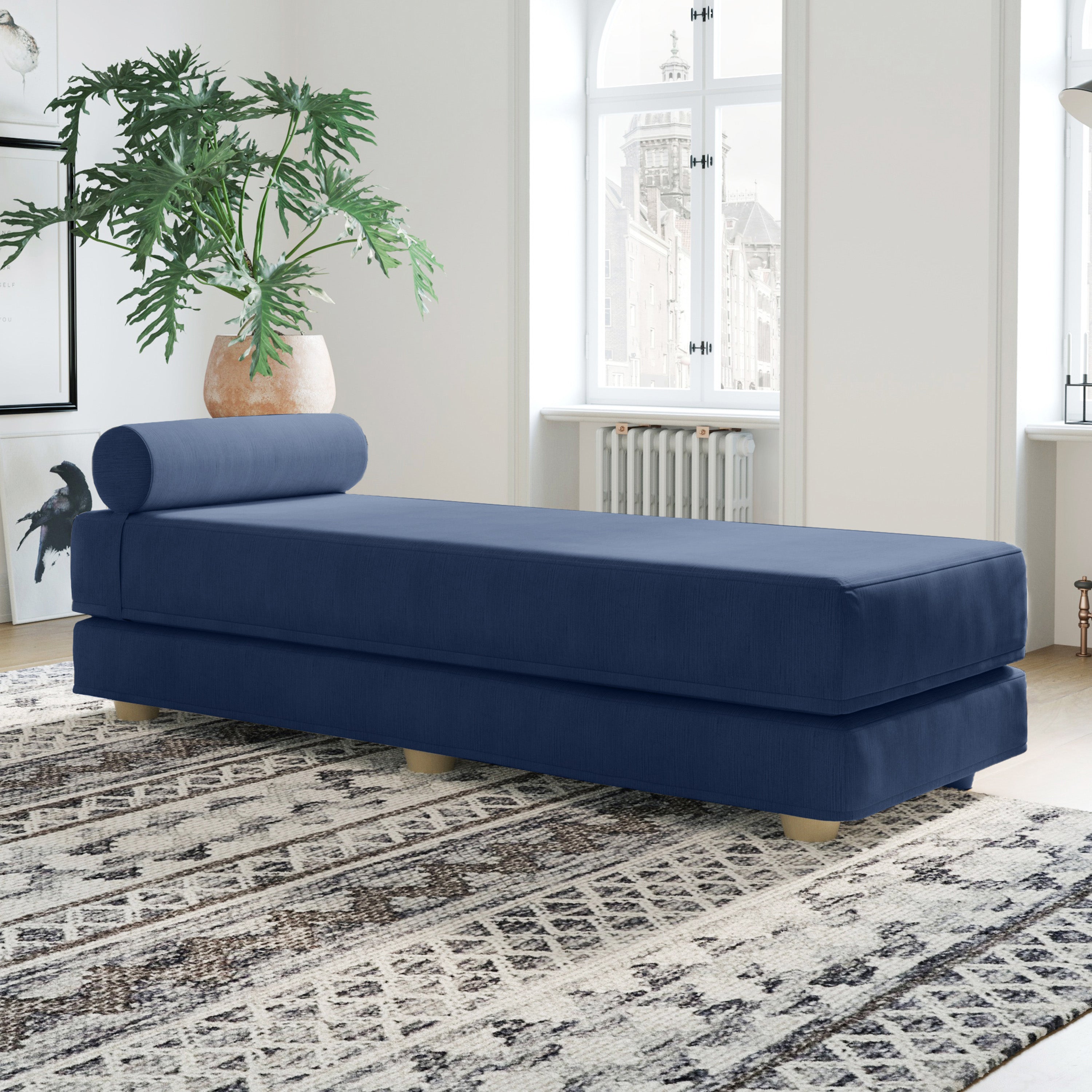 Jaxx Alon Daybed | Fold-Out Sleeper | Queen-Size Mattress - Indigo