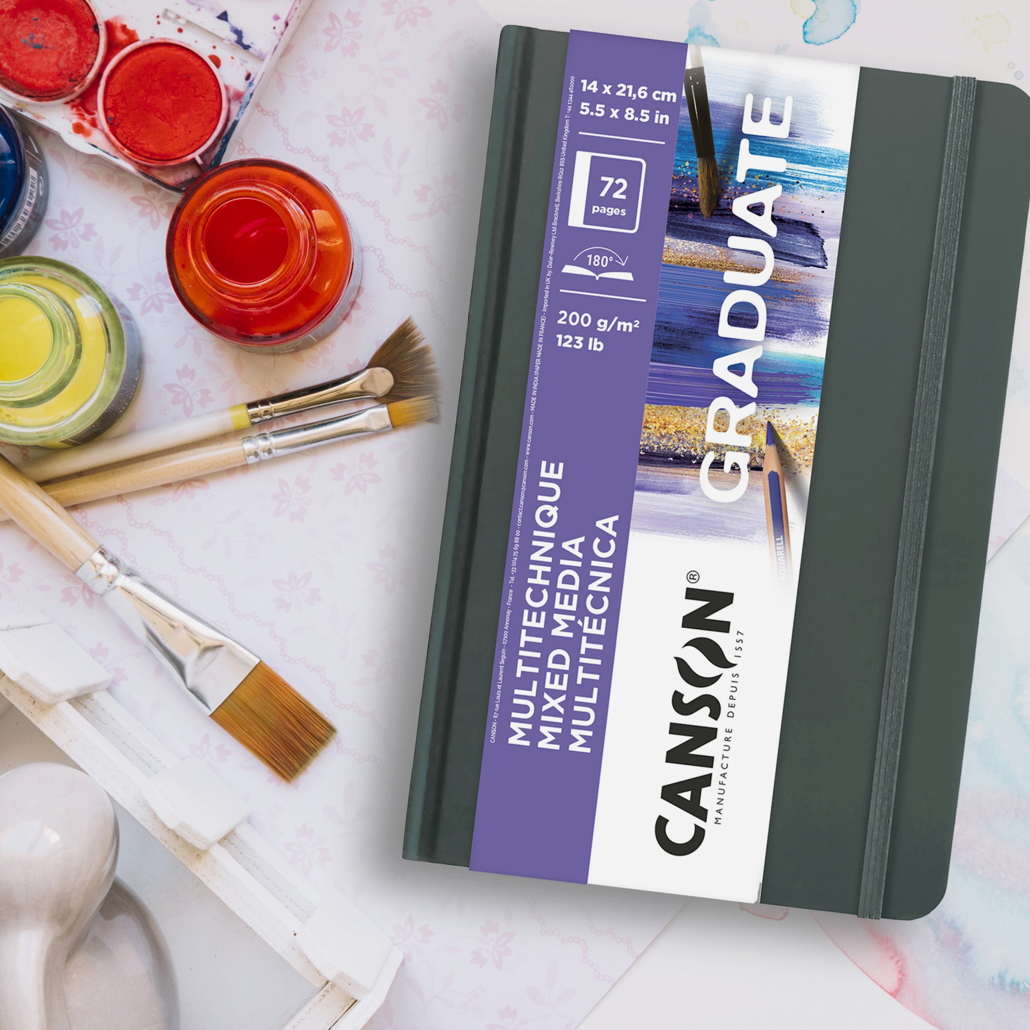 Graduate Mixed Media Art Book, Hard Cover Binding, 36 Sheet, 8.5x5.5 inch, 1 Count