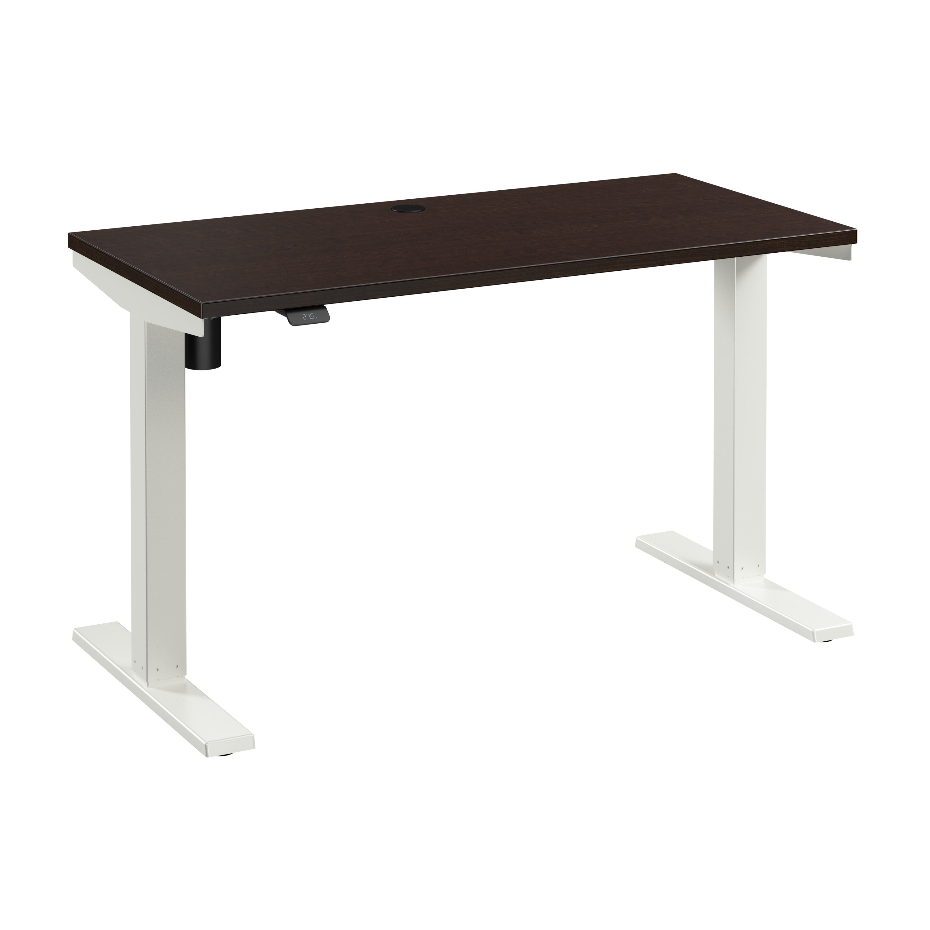 Bush Business Furniture Move 40 Series 48W x 24D Electric Height Adjustable Standing Desk in Mocha Cherry with White Base - 47.6" Width x 23.35" Depth x 28.17" Height