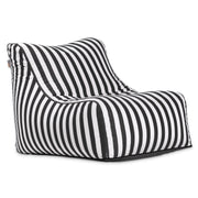 Jaxx Ponce Outdoor Bean Bag Chair - Weather Resistant Patio and Poolside Lounge Seating, Black & White Stripes
