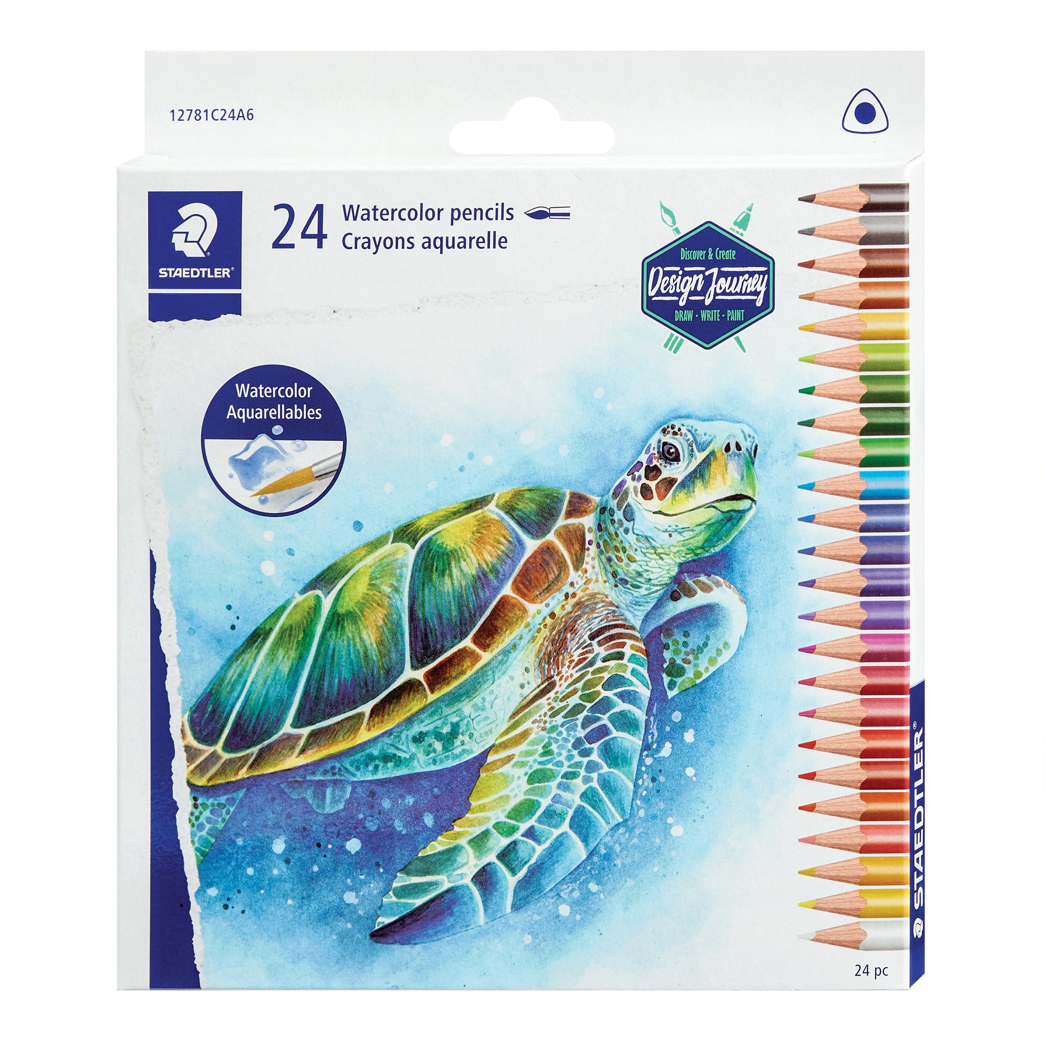 TRIANGULAR WATERCOLOR PENCILS 24CT