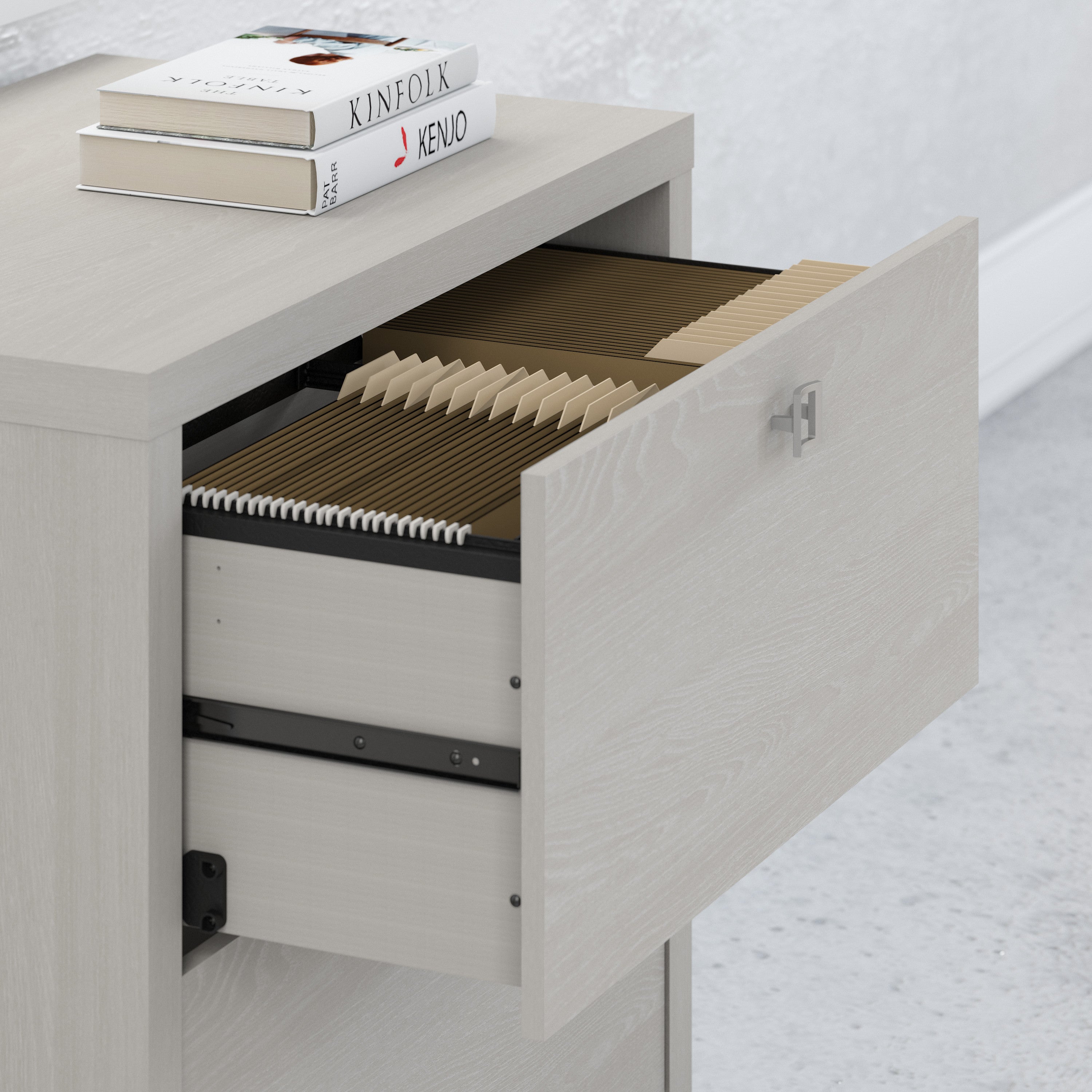 Bush Business Furniture Echo L Shaped Desk with Mobile File Cabinet in Gray Sand - 60" Width x 59.84" Depth x 30" Height