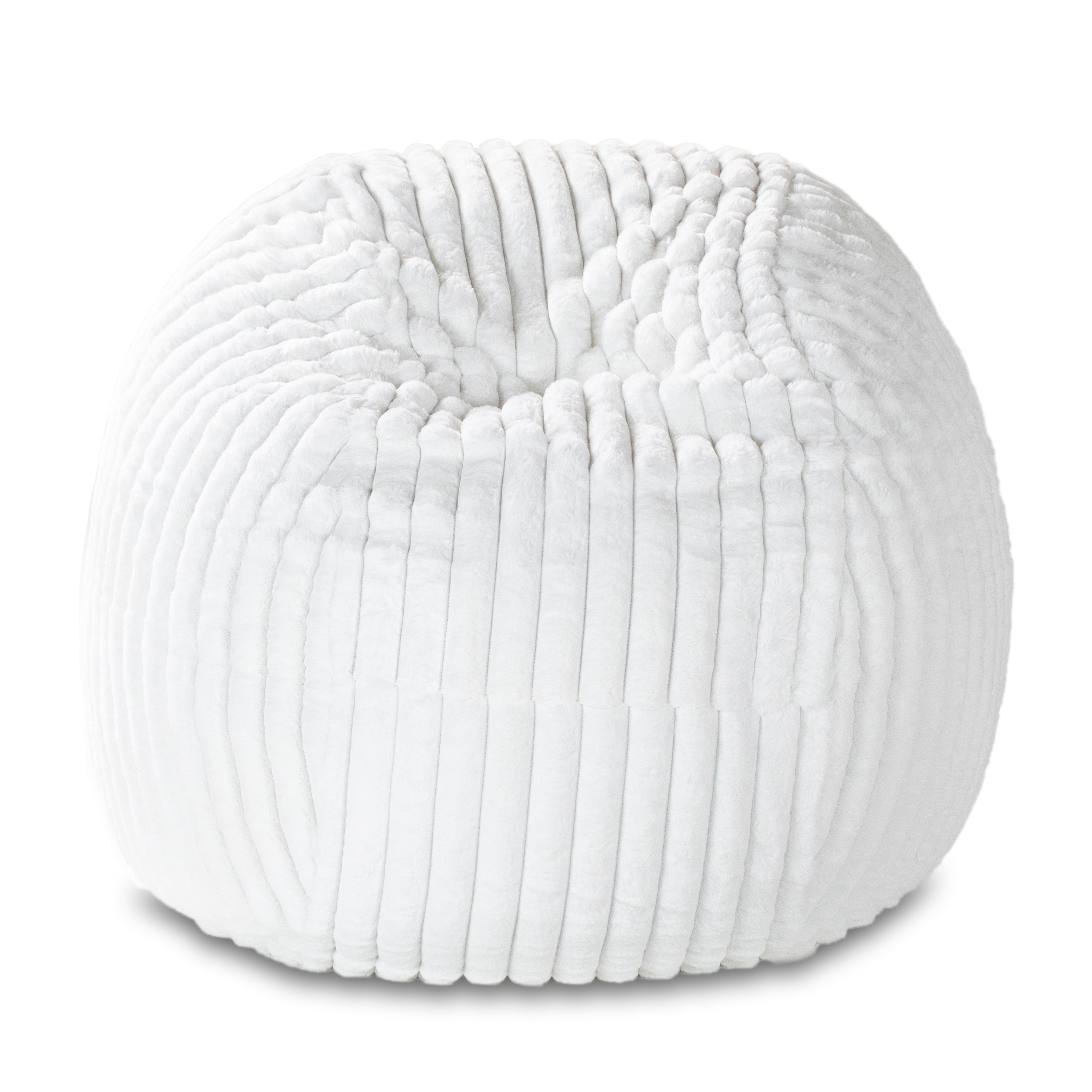 Jaxx 5 Foot Saxx Bean Bag Chair for Adults - Luxe Faux Fur, Mondo Ivory