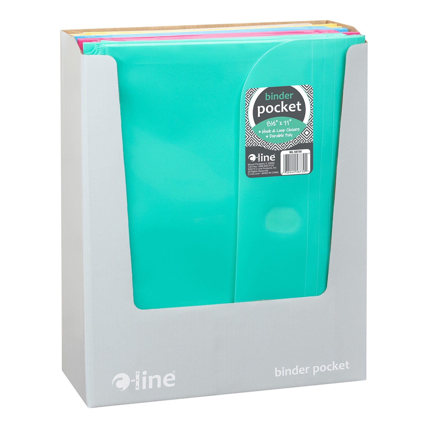 Binder Pocket, Side Loading, Assorted, 1 Pocket