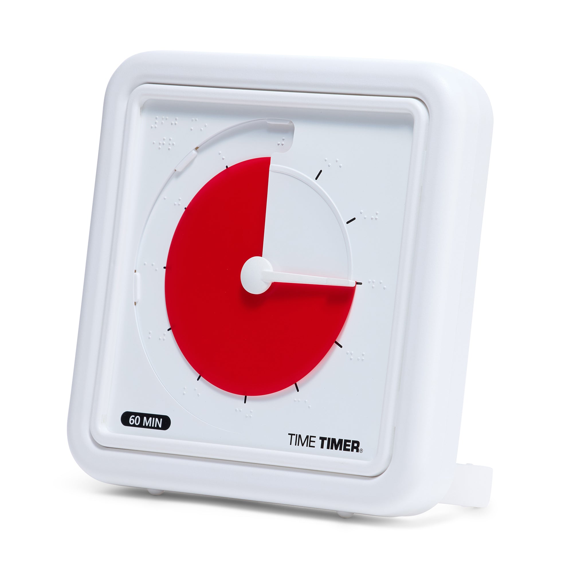 Braille 8" 60-Minute Visual Timer - Red Disk