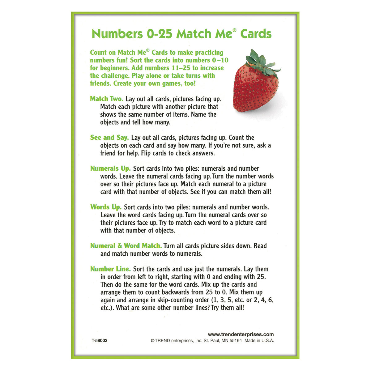 MATCH ME CARDS NUMBERS 0-25 52/BOX