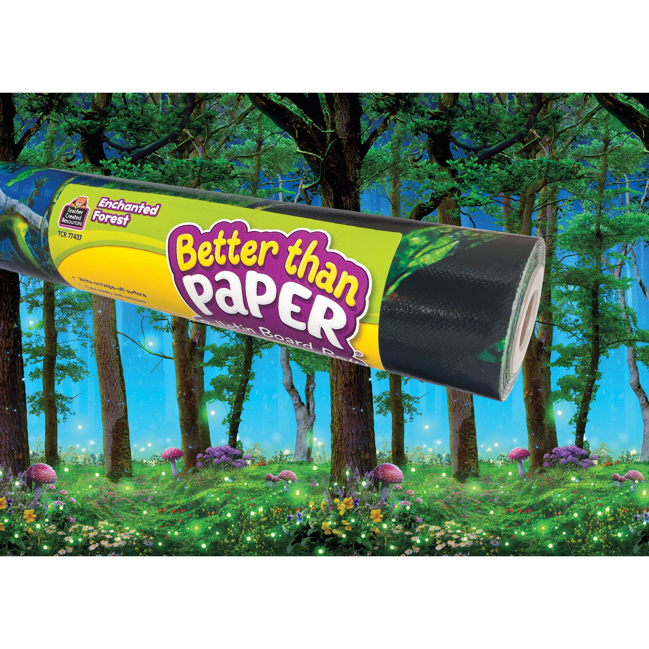 Better Than Paper® Bulletin Board Roll, 4' x 12', Enchanted Forest, 4-Pack