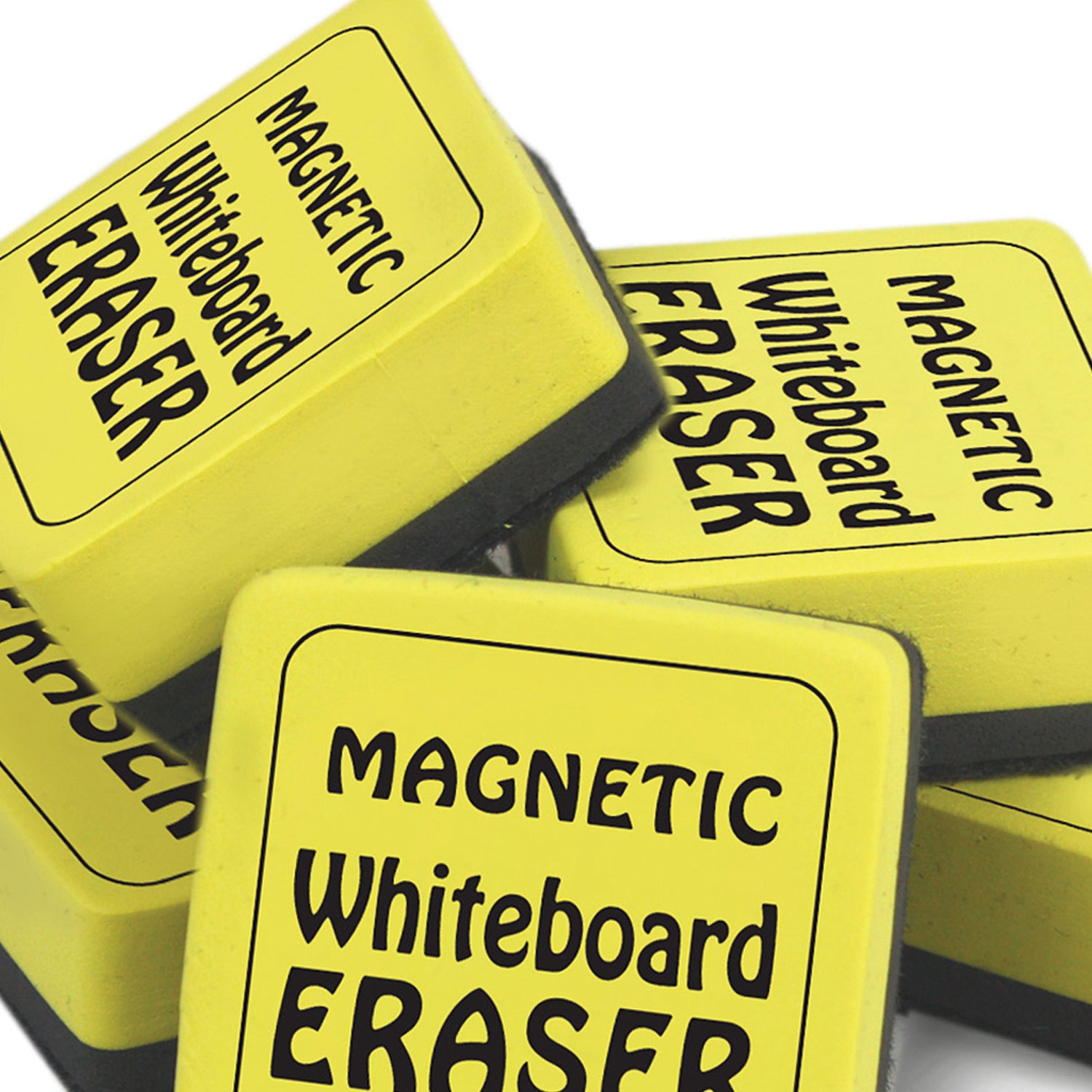 Magnetic Whiteboard Eraser, 2" x 2", Yellow, Pack of 12