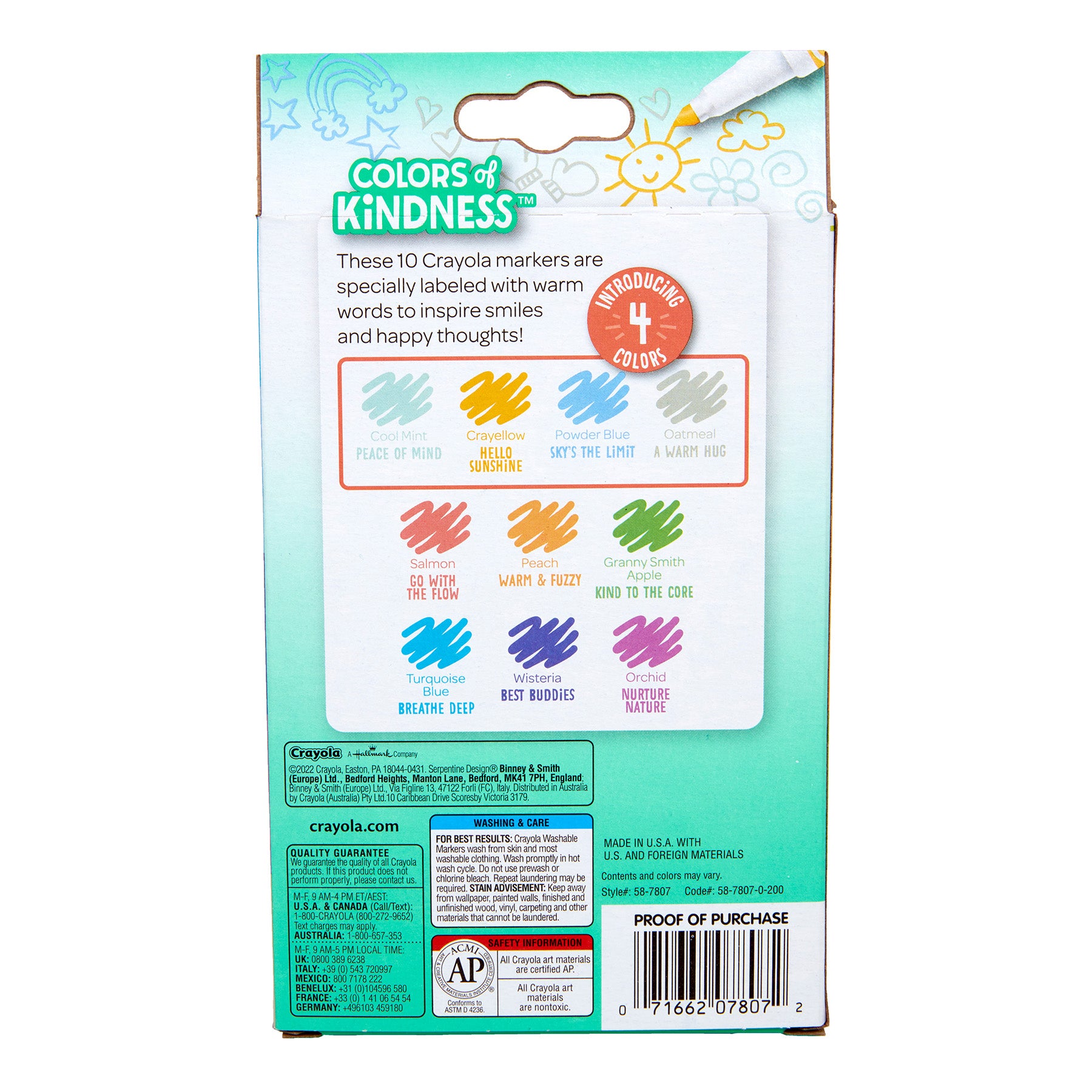 Colors of Kindness Fine Line Washable Markers, 10 Count