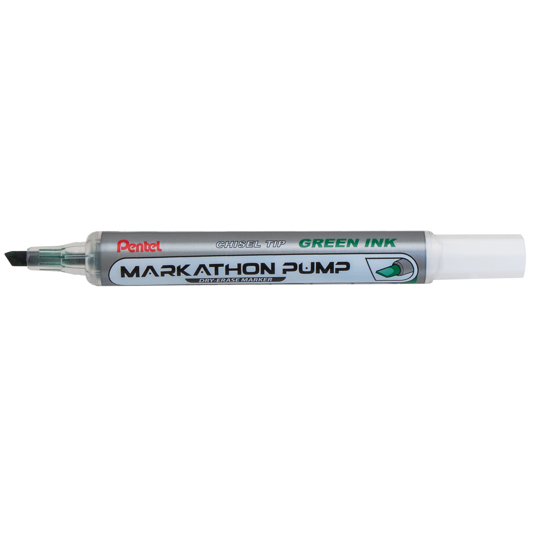 Markathon Pump Dry Erase Marker, Chisel Tip, Green Ink, 1 Dozen
